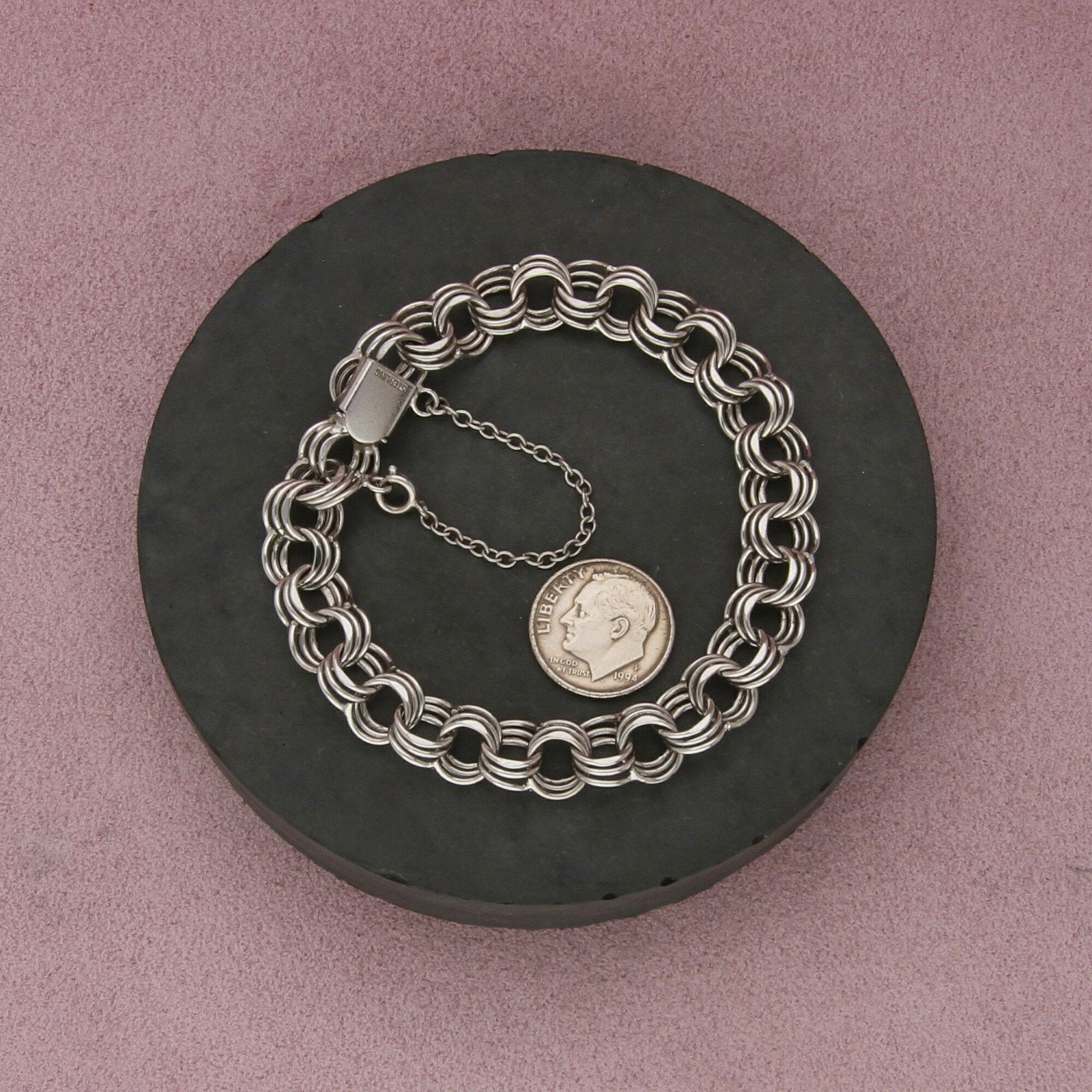 Sterling Silver sterling silver 10mm triple cable chain bracelet size 7.5in Size ONE SIZE - 2 Thumbnail