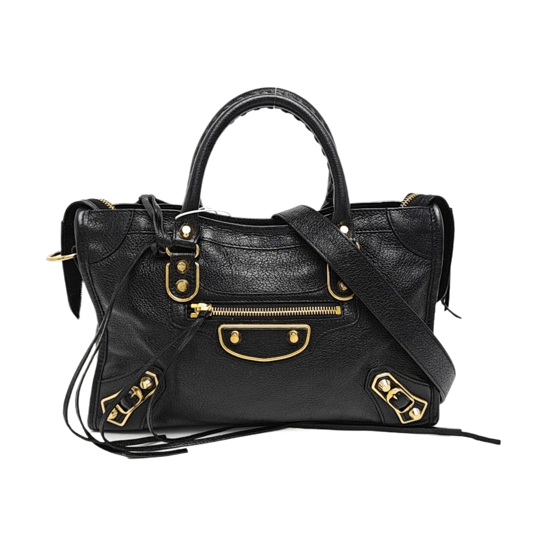 Balenciaga Classic Metallic Edge City Handbag Black, Women's