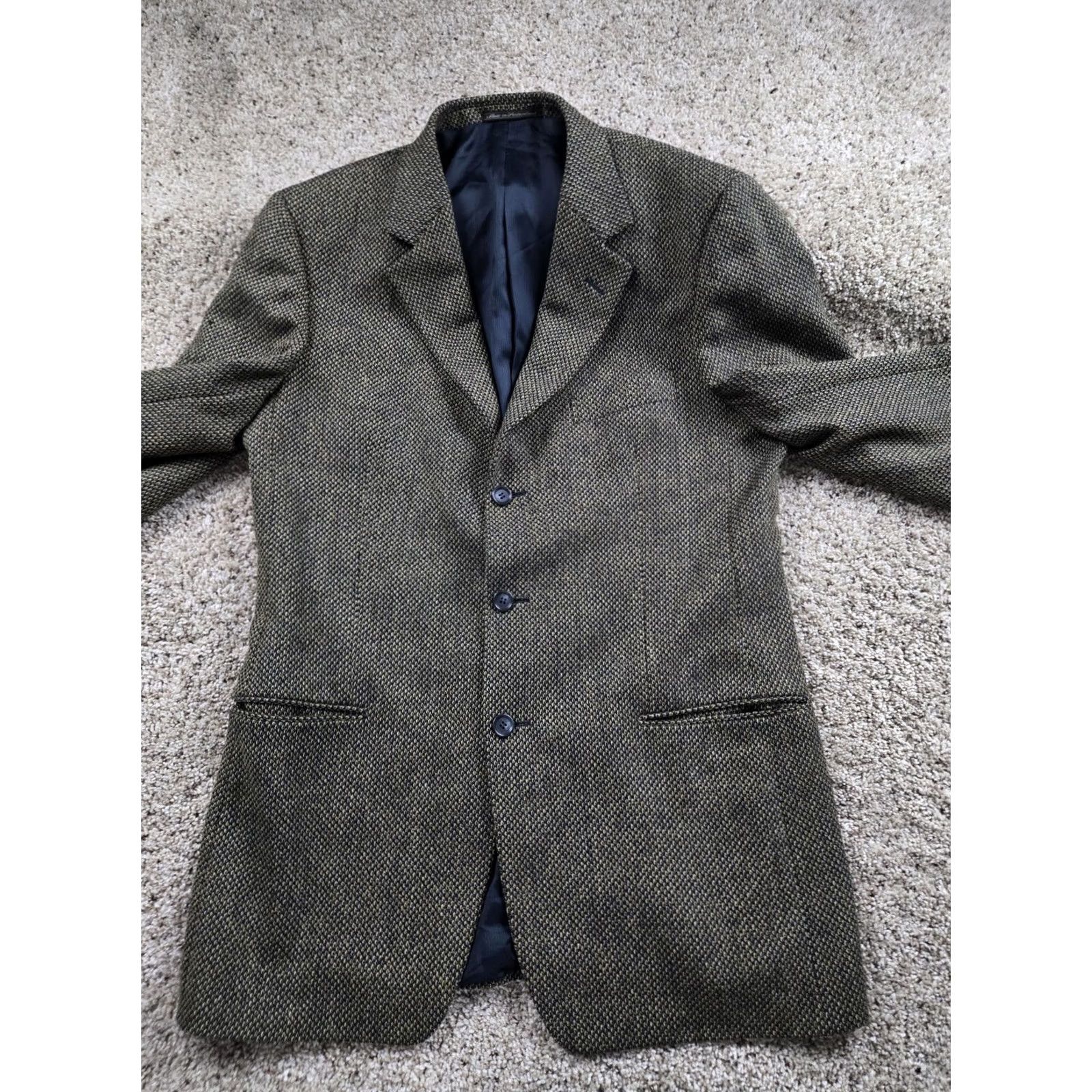 Ermenegildo Zegna Ermenegildo Zegna Blazer Single-Breasted Wool Brown Plaid Notch 3-Button Chest 40 L EU 52 L US Mens Vintage? Size 42R - 6 Thumbnail