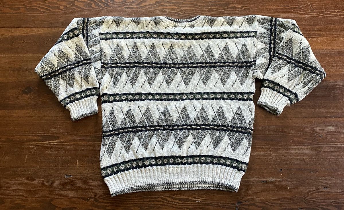 Bill Blass Vintage 90’s Bill Blass Textile Pattern Heavy Knit Sweater Size US XL / EU 56 / 4 - 10 Thumbnail