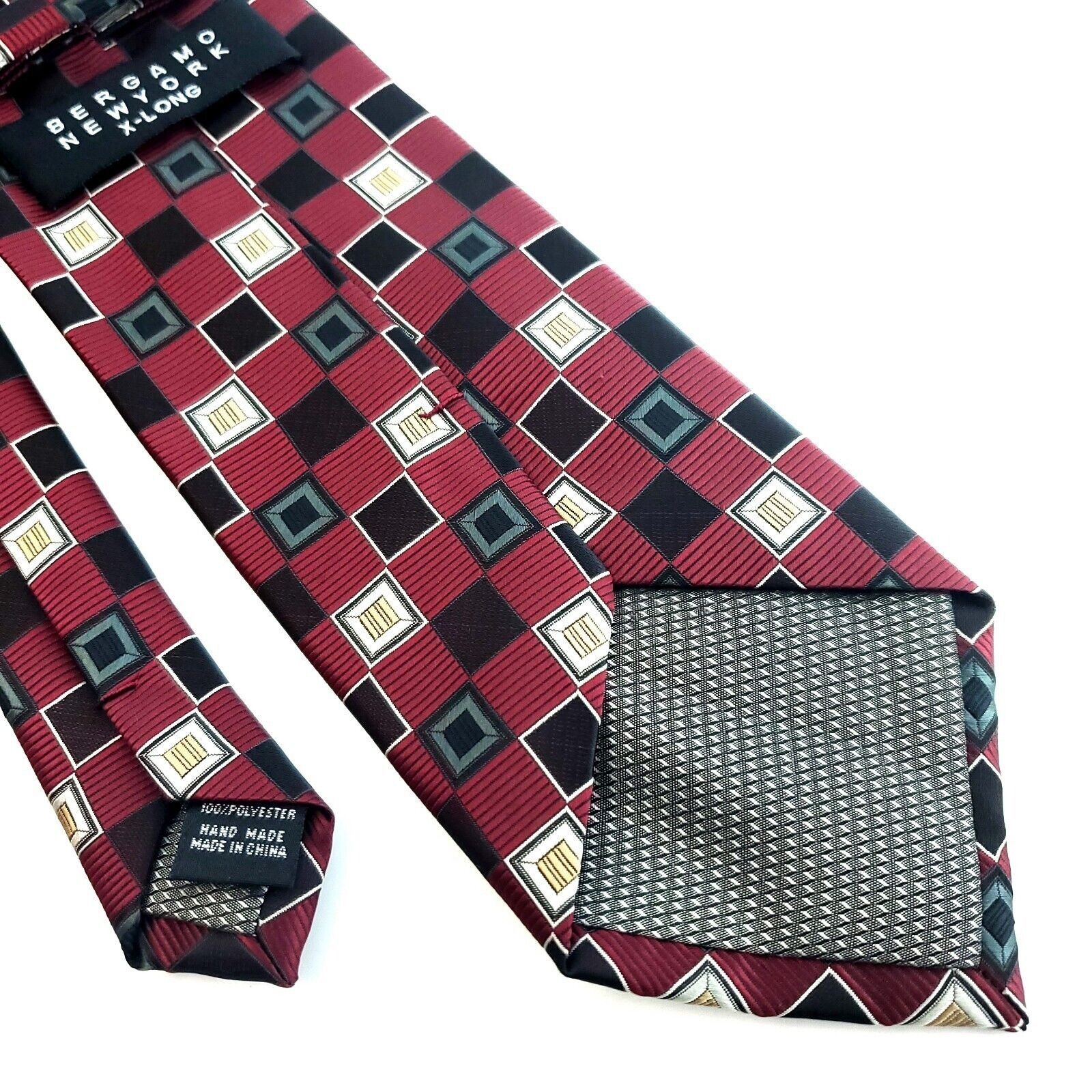 Bergamo New York Bergamo New York Red Black Tan Geometric Woven Polyester Lon Size ONE SIZE - 5 Thumbnail