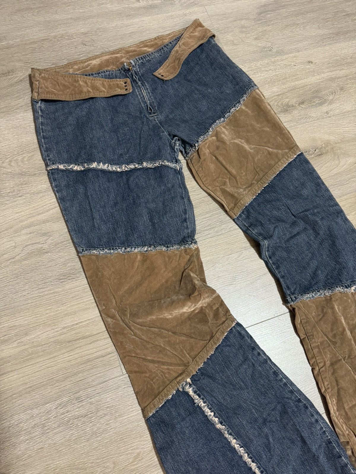 Japanese Brand × Vintage Vintage Patchwork Flare Pants 80s Size 30" / US 8 / IT 44 - 4 Thumbnail