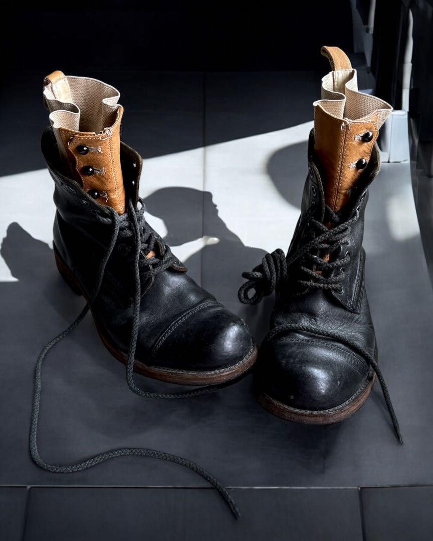 NUMBER (N)INE 08SS BIRDS期 leather boots Number (N)ine Double Layer Boots - SS08 
