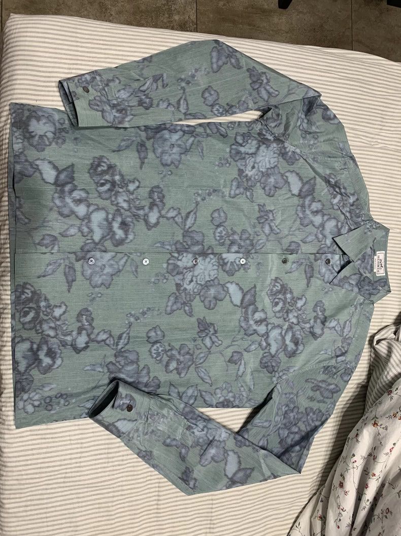 Hermes Hermes Silk Floral Print Shirt Coat Size US L / EU 52-54 / 3 - 1 Thumbnail