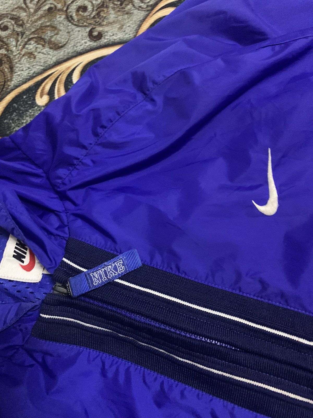 Nike Vintage 90 Nike Youth Fleece-Lined Hooded Windbreaker Jacket Size US L / EU 52-54 / 3 - 3 Thumbnail
