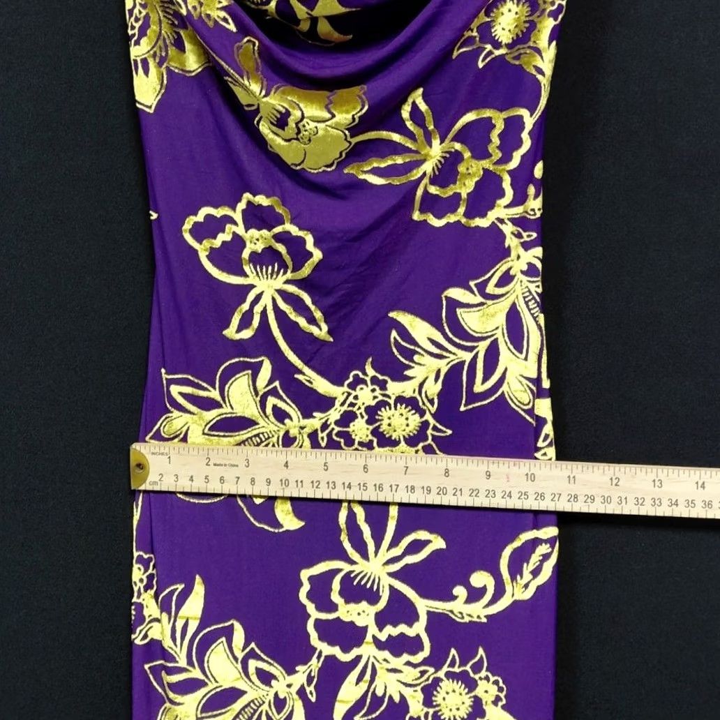 Vintage RUNAWAY THE LABEL Floral Maxi Dress Purple Sleeveless Scoop Neck XS Women's TANK DRESS Casual Party/Cocktail Long Sleevesless? Size XS / US 0-2 / IT 36-38 - 7 Thumbnail