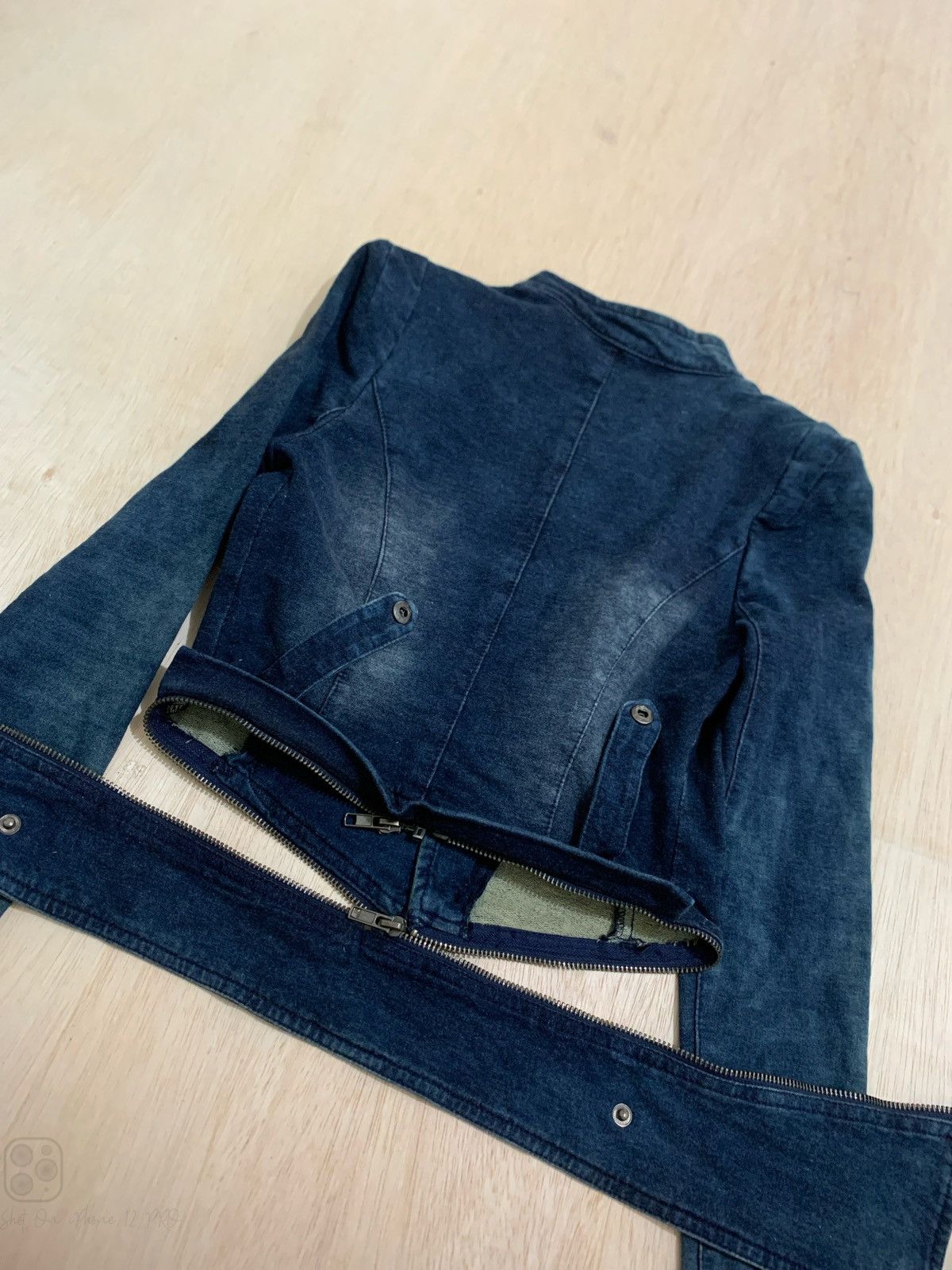 14th Addiction 14th Addiction Velvet Multi Zipper Lgb style Denim Jacket Size S / US 4 / IT 40 - 4 Thumbnail