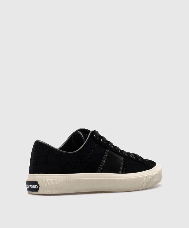 Tom Ford o1w1db10724 Cambridge Velvet Sneakers in Black Size US 9 / EU 42 - 3 Thumbnail
