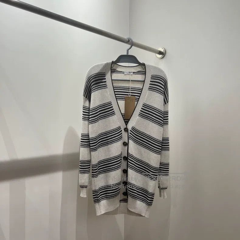 Brunello Cucinelli Brunello Cucinelli Black and white striped single button k Size XXS / US 00 / IT 34 - 1 Thumbnail