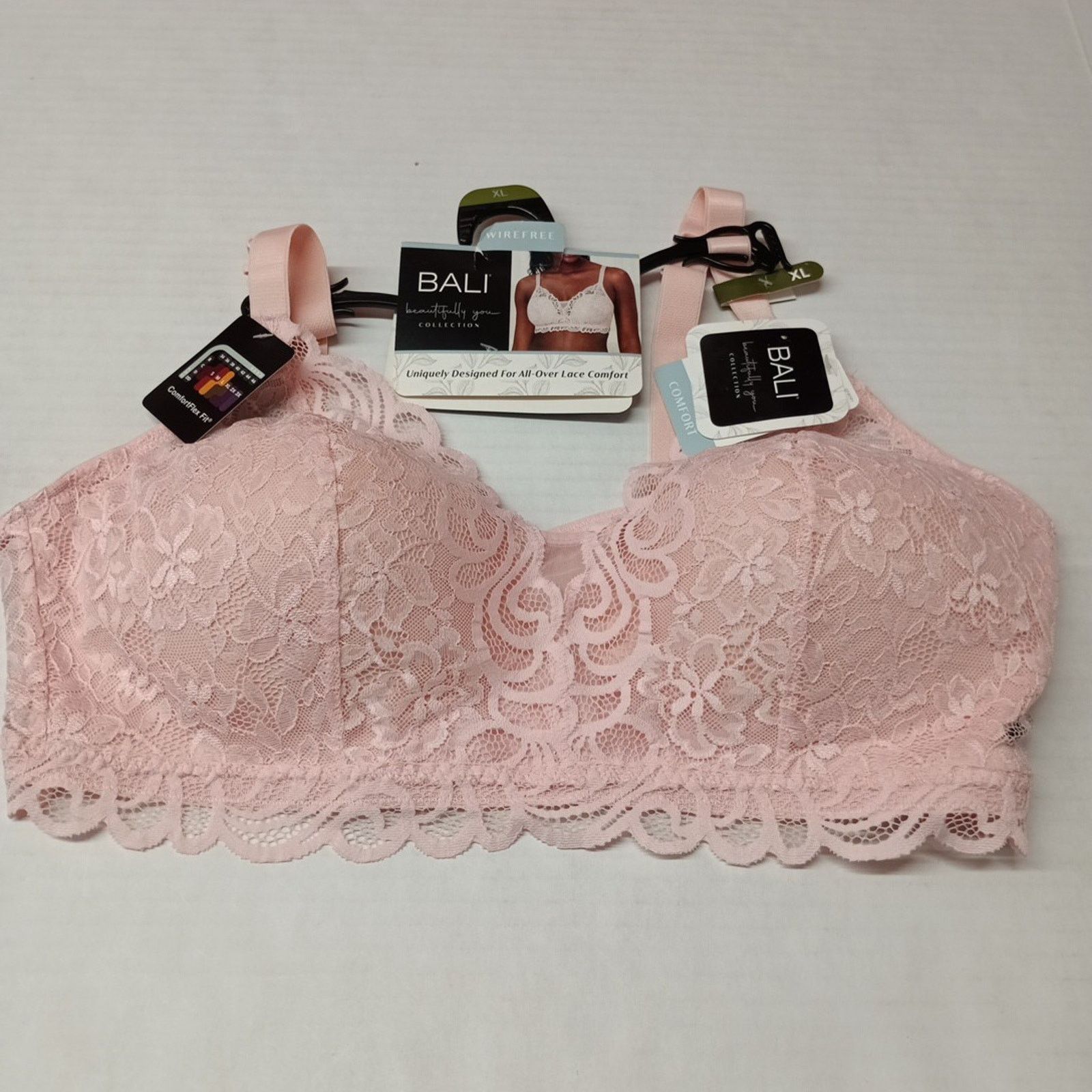 Other BALI Bra Women's Size XL Pink Lace Comfort Wireless Lined Size ONE SIZE - 1 Thumbnail