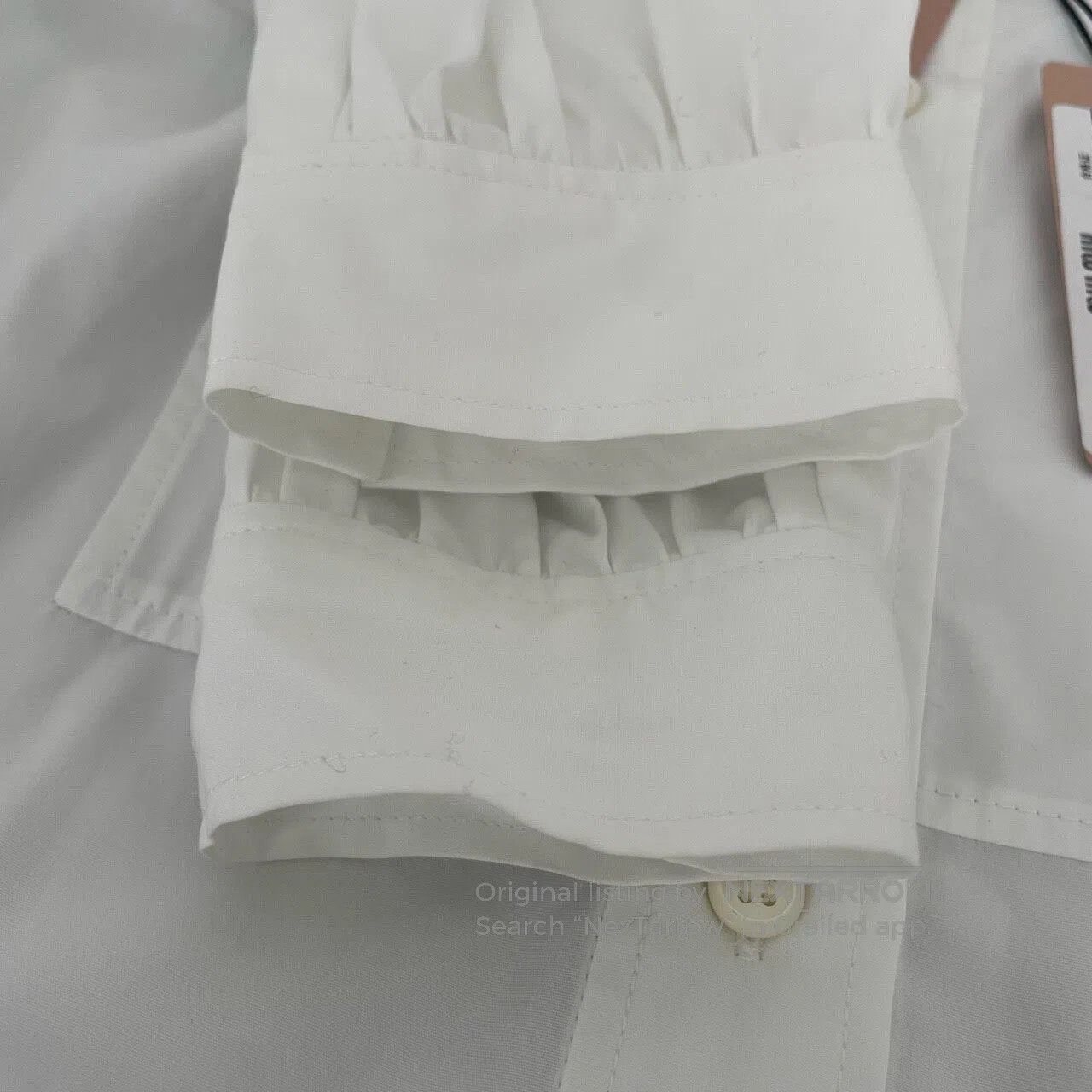 Miu Miu Miu Miu Bow Peter Pan Collar Shirt| Size XS / US 0-2 / IT 36-38 - 4 Thumbnail