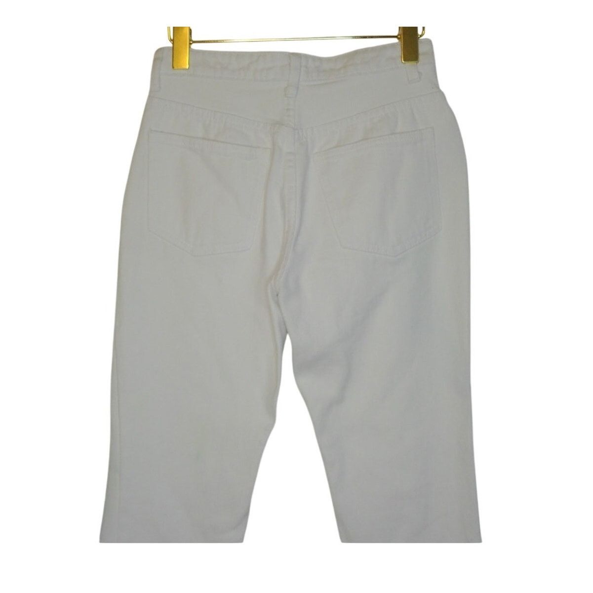 superdown Superdown White Cropped Mom Jeans Straight Leg Distressed 26 Size 26" / US 2 / IT 38 - 6 Thumbnail