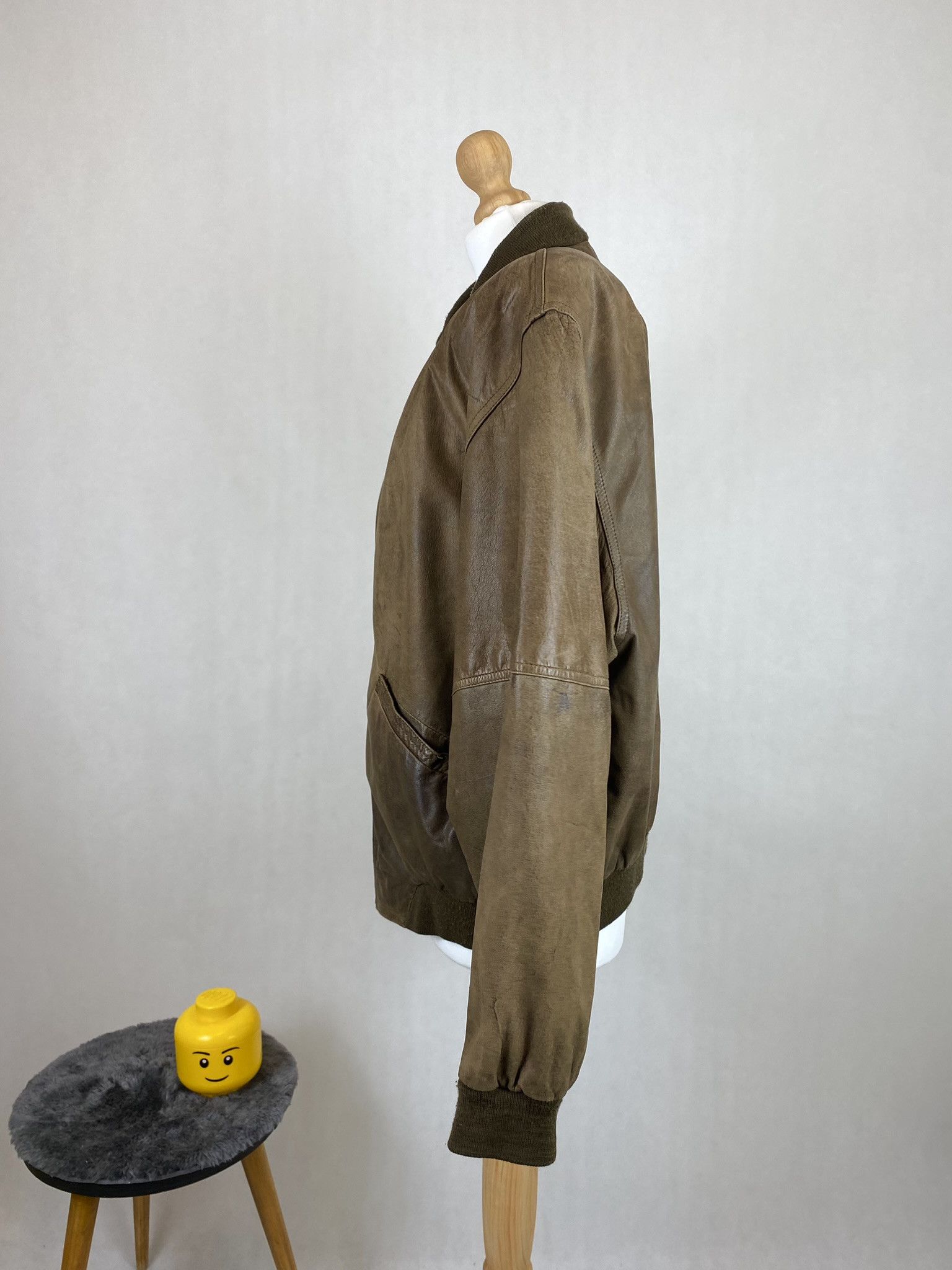 Genuine Leather × Vintage real leather bomber jacket oversize boxy fit rap hip hop Size US L / EU 52-54 / 3 - 8 Thumbnail