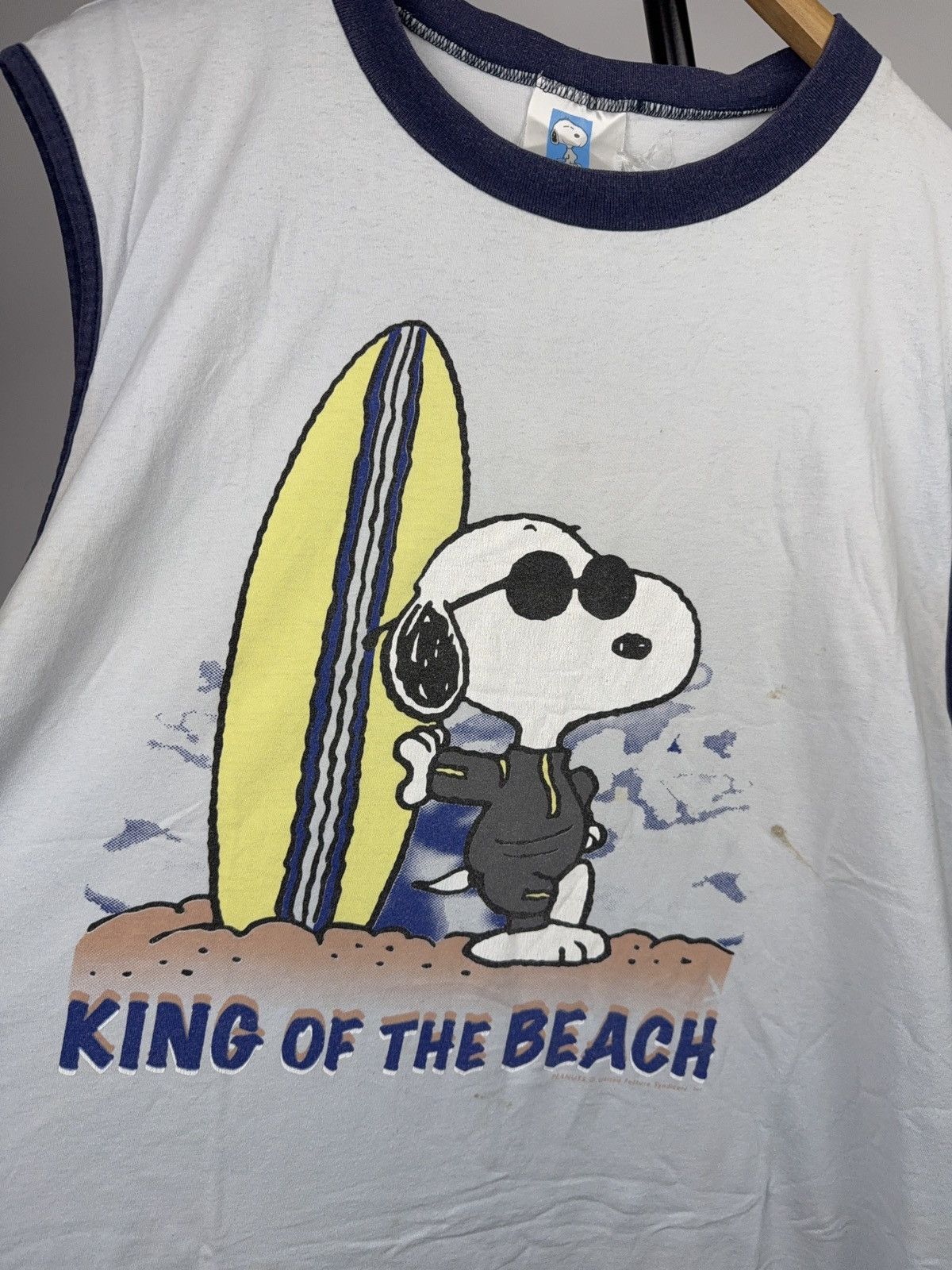 Peanuts 80s Peanuts Vintage Snoopy King Of The Beach Surf Sleeveless Size US XXL / EU 58 / 5 - 9 Thumbnail
