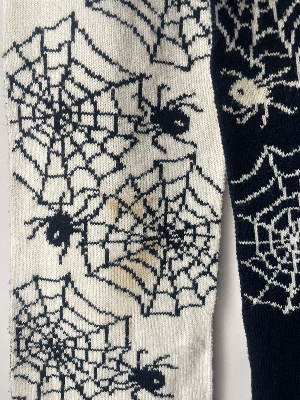 Other Goth Grunge Spidwr Spiderweb Black and White Scarf Size ONE SIZE - 3 Thumbnail