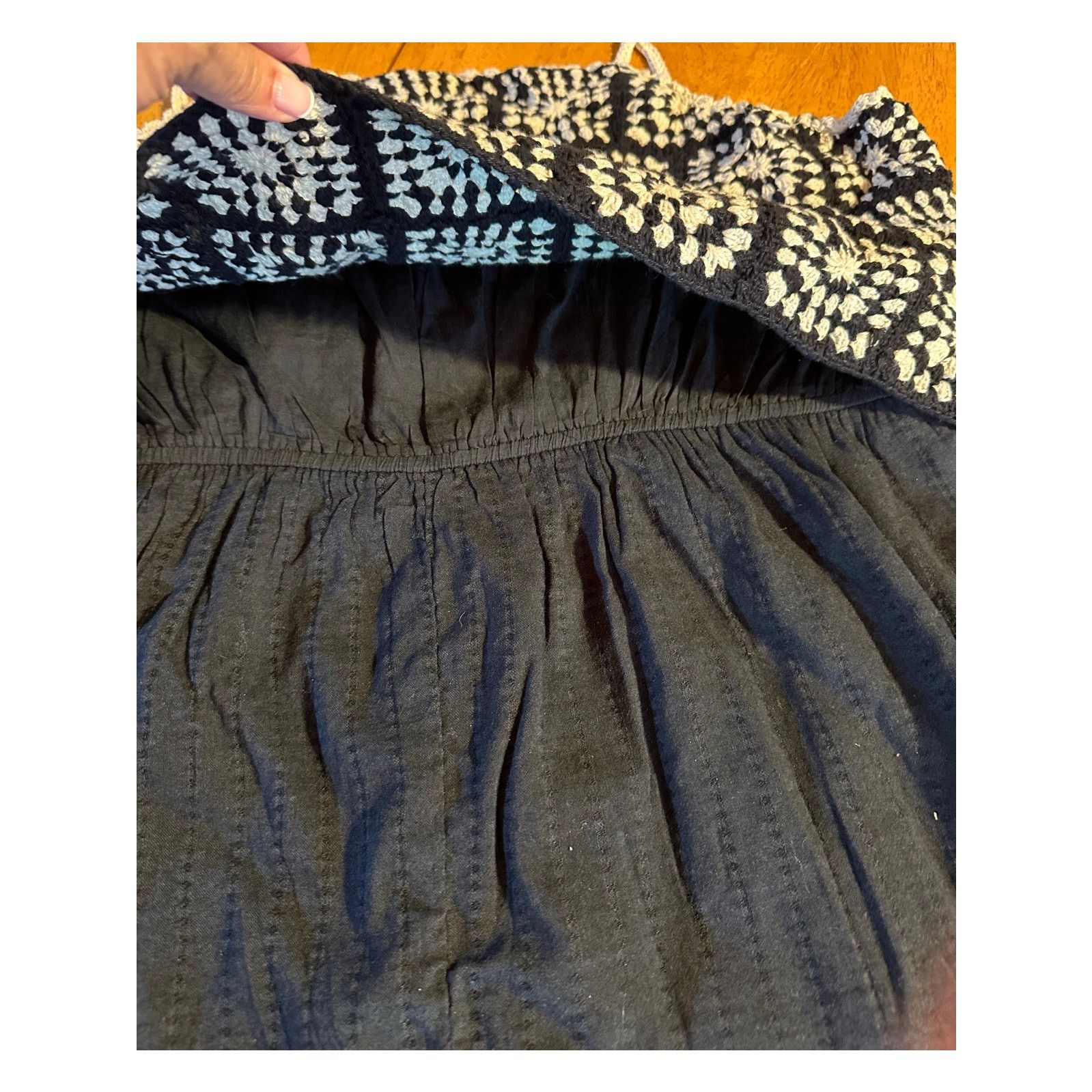 Lucky Brand Lucky Brand Women's XL Black Crochet Bodice Romper Summer Size 38" / US 16 / IT 52 - 6 Thumbnail