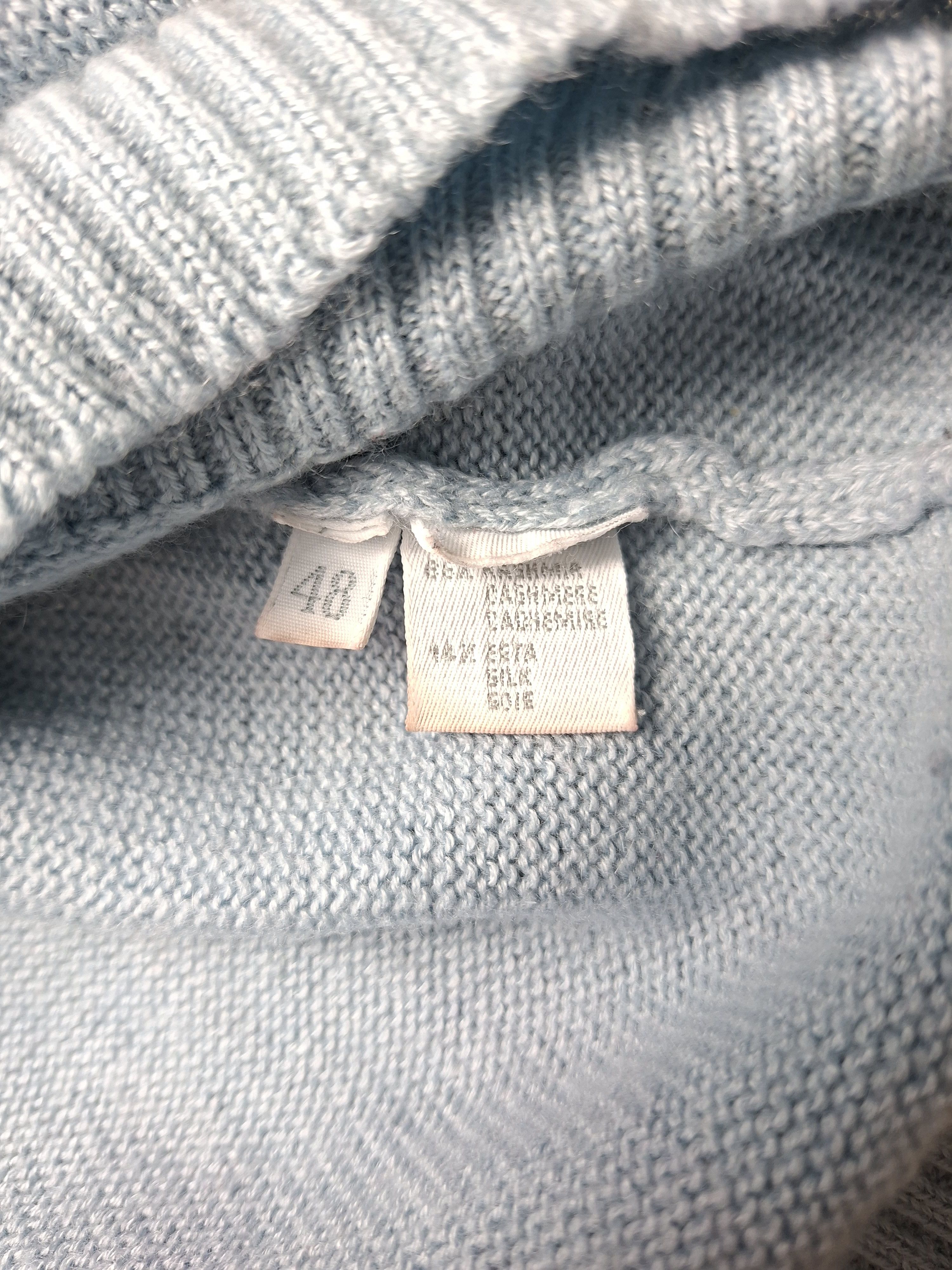 Agnona AGNONA Cashmere Silk Knit Sweater Ice Blue 48 Medium Luxury Size US M / EU 48-50 / 2 - 11 Thumbnail