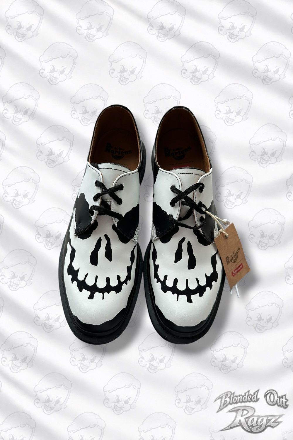 Dr. Martens × Supreme FW25 Supreme x Dr. Martens 1461 3-Eye Shoe Black Skull Size US 12 / EU 45 - 2 Thumbnail