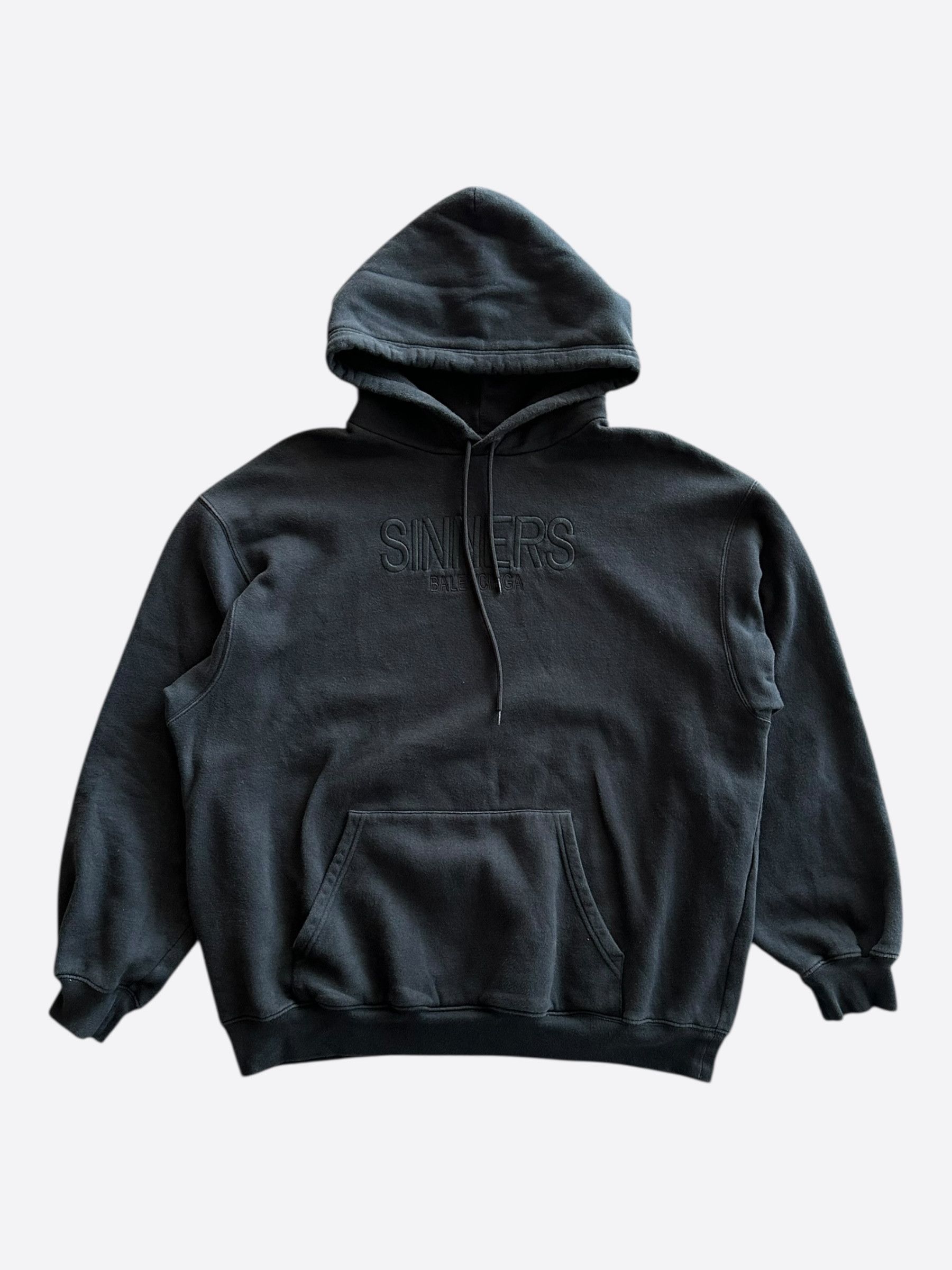 Balenciaga パーカー　SINNERS ブラック黒 中古・古着通販】BALENCIAGA (バレンシアガ) SINNERS刺繍プル