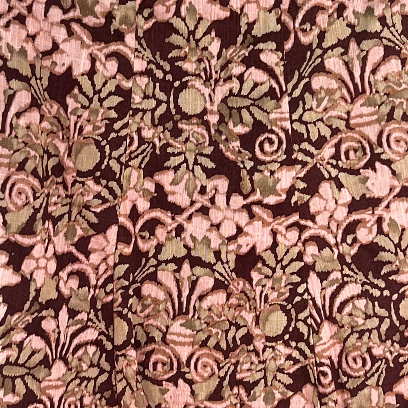 CO Liz & Co Womens Cotton Floral Lined Side Zip Casual Brown A Line Skirt Size 14 Size 36" / US 14 / IT 50 - 3 Thumbnail