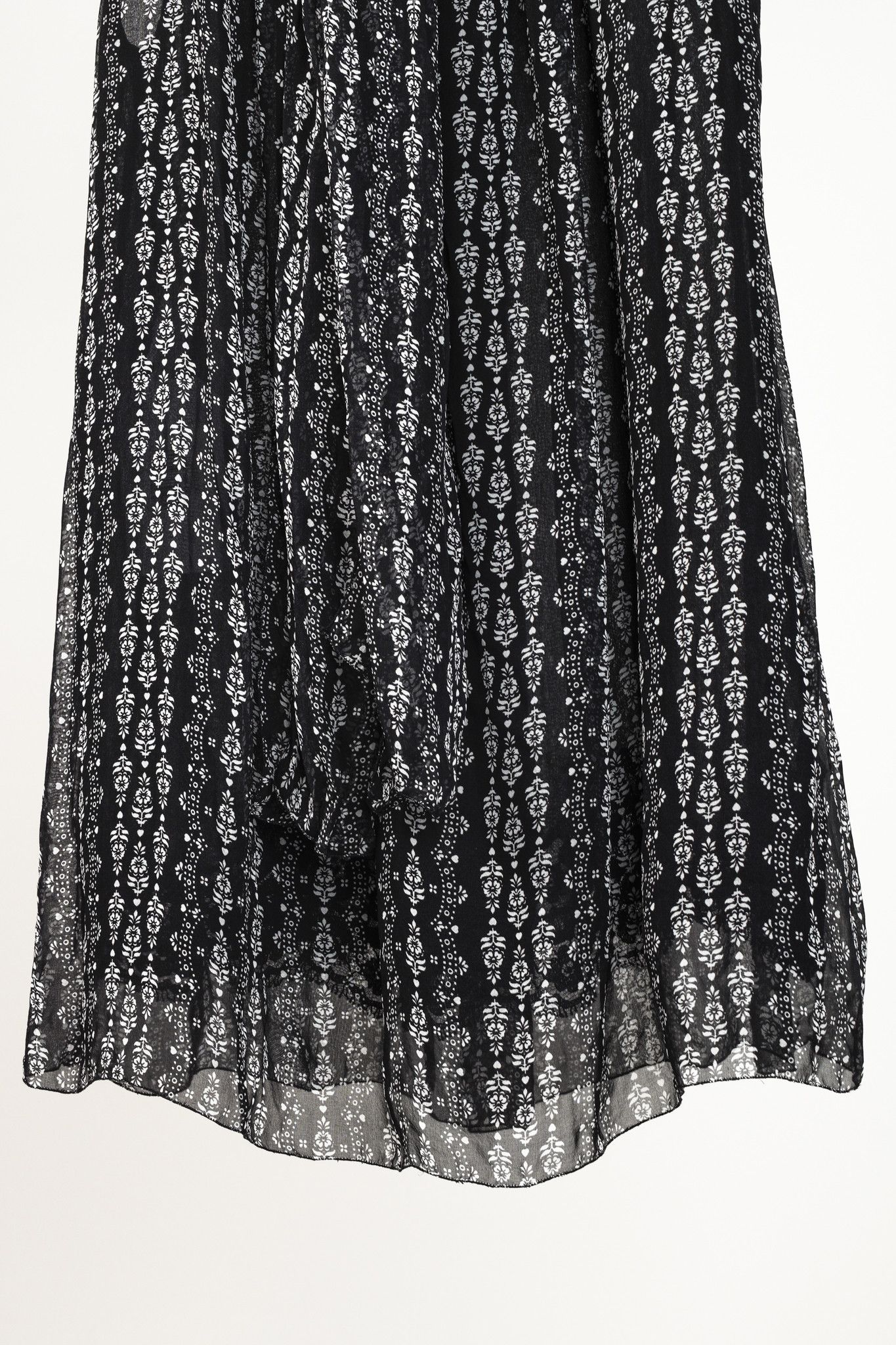 Dolce & Gabbana Dolce & Gabbana Black Floral Stripe Silk Blouse Size M / US 6-8 / IT 42-44 - 7 Thumbnail