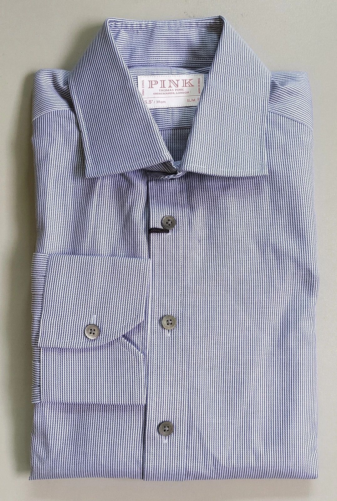Thomas Pink Thomas Pink Slim Fit Pin Stripe Formal Shirt T 0021 Size US S / EU 44-46 / 1 - 1 Thumbnail