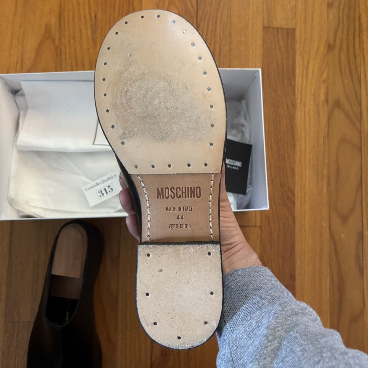 Moschino Black Cobbler Calf Shootie Size US 11 / EU 44 - 7 Thumbnail