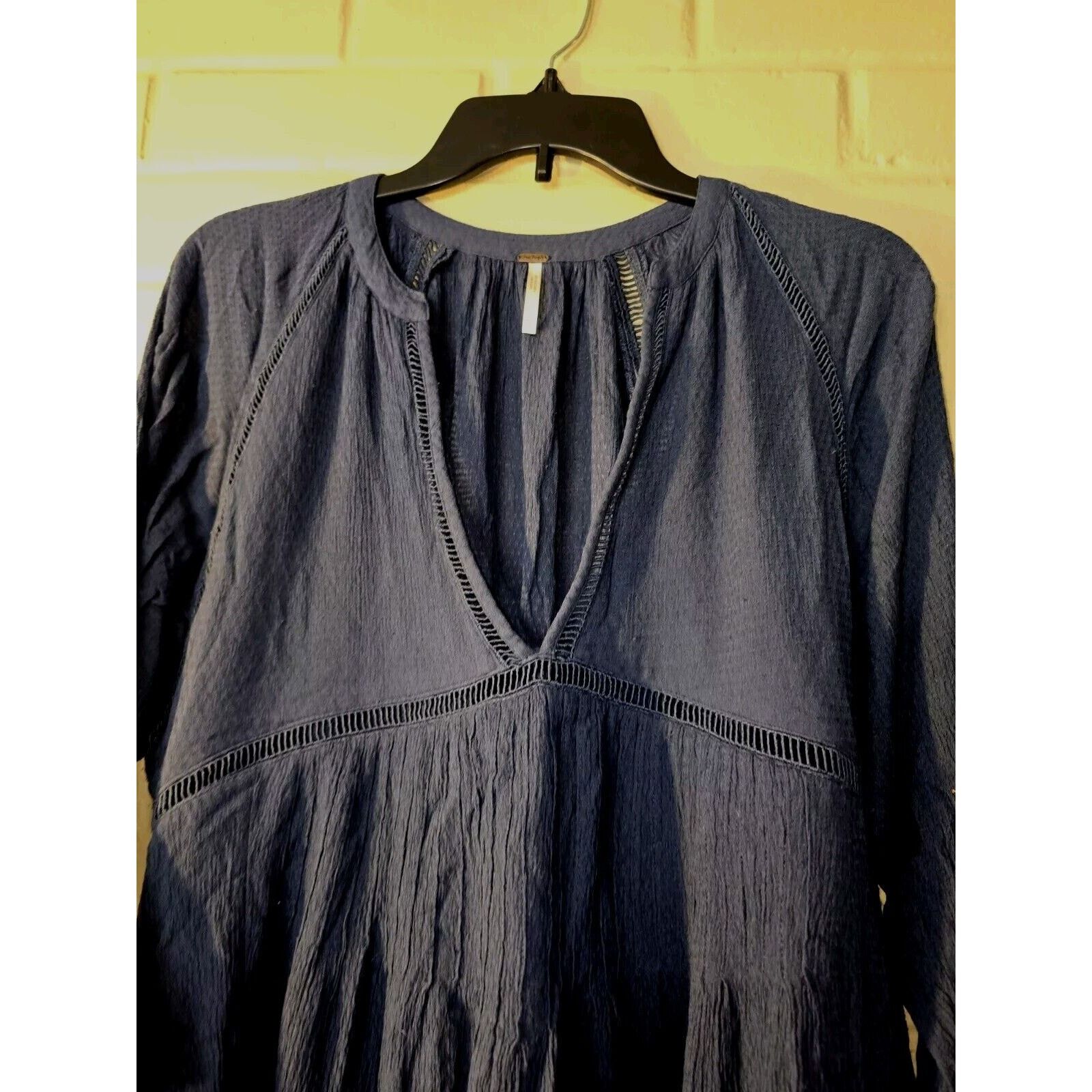 Free People Free People Go Lightly Deep V-Neck Swing Mini Dress Size XS Size XS / US 0-2 / IT 36-38 - 3 Thumbnail