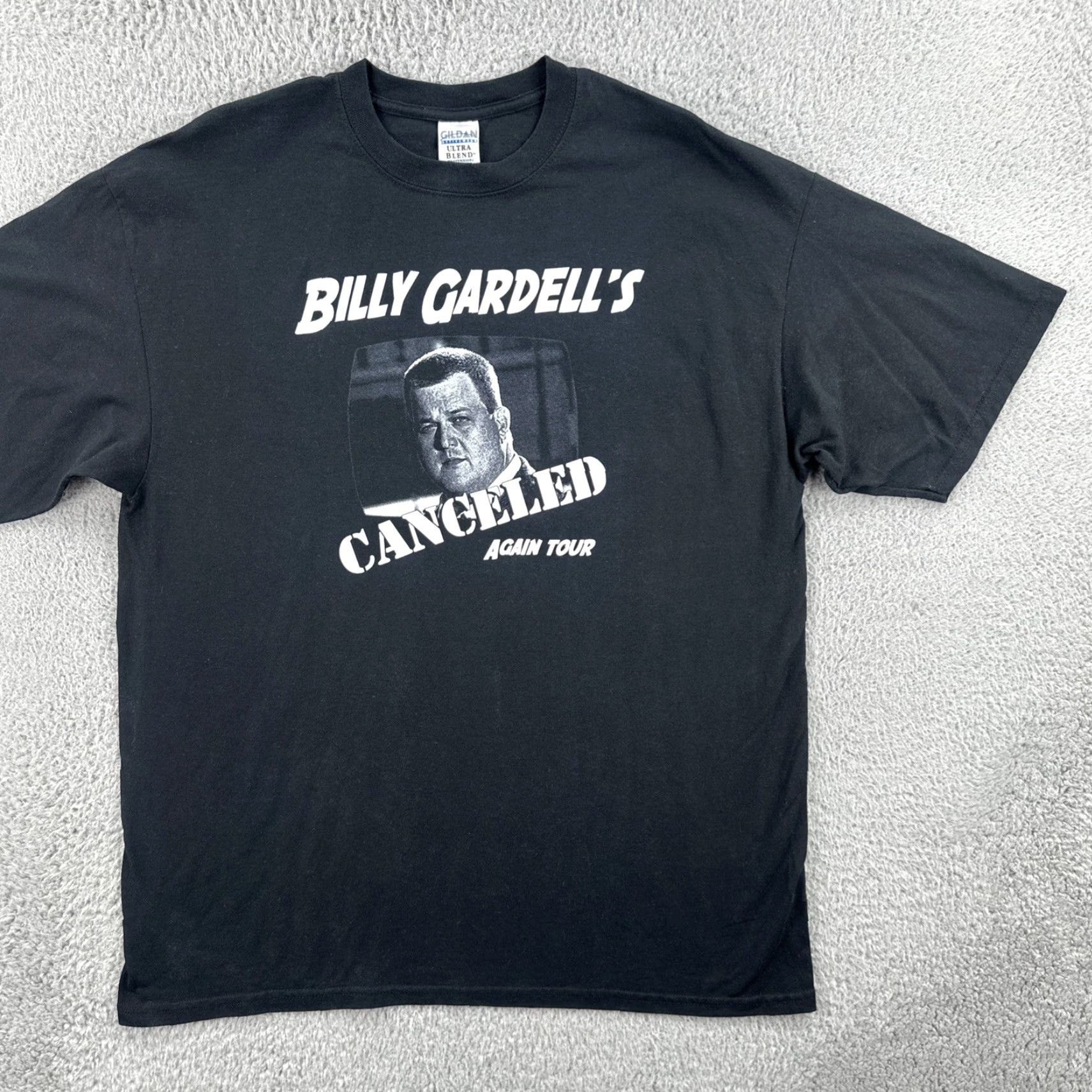 Gildan VINTAGE Gildan T-Shirt XL Black Billy Gardell’s Canceled Again Comedy Tour Tee Shirt Mens XL Black T-Shirt Funny USA - 90s Style Size US XL / EU 56 / 4 - 2 Thumbnail