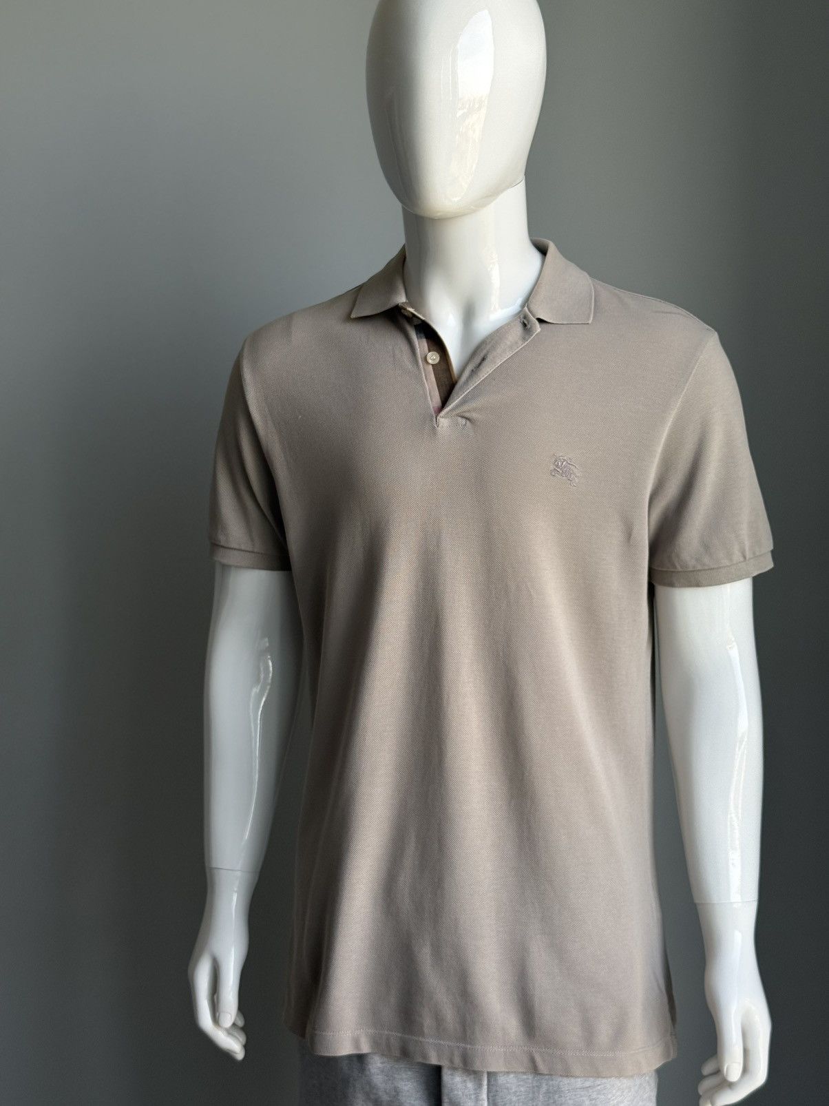 Burberry Burberry Label Men Embroidery Logo Polo Tee Gray Size US L / EU 52-54 / 3 - 3 Thumbnail