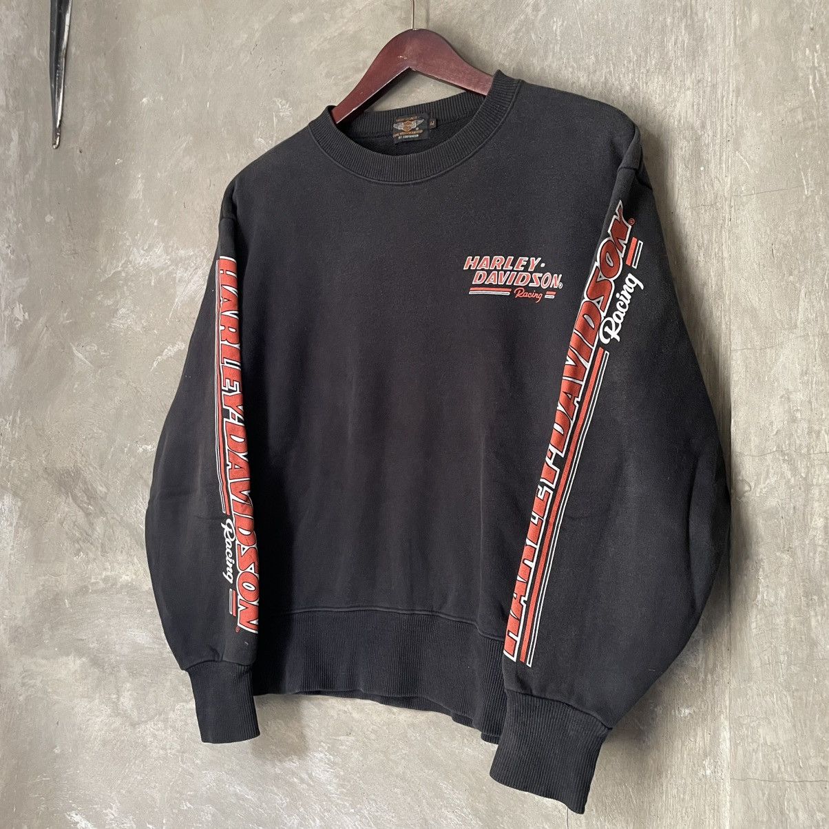 Harley Davidson × Vintage Vintage Y2K Harley Davidson Racing Sweatshirt Black Size US M / EU 48-50 / 2 - 4 Thumbnail