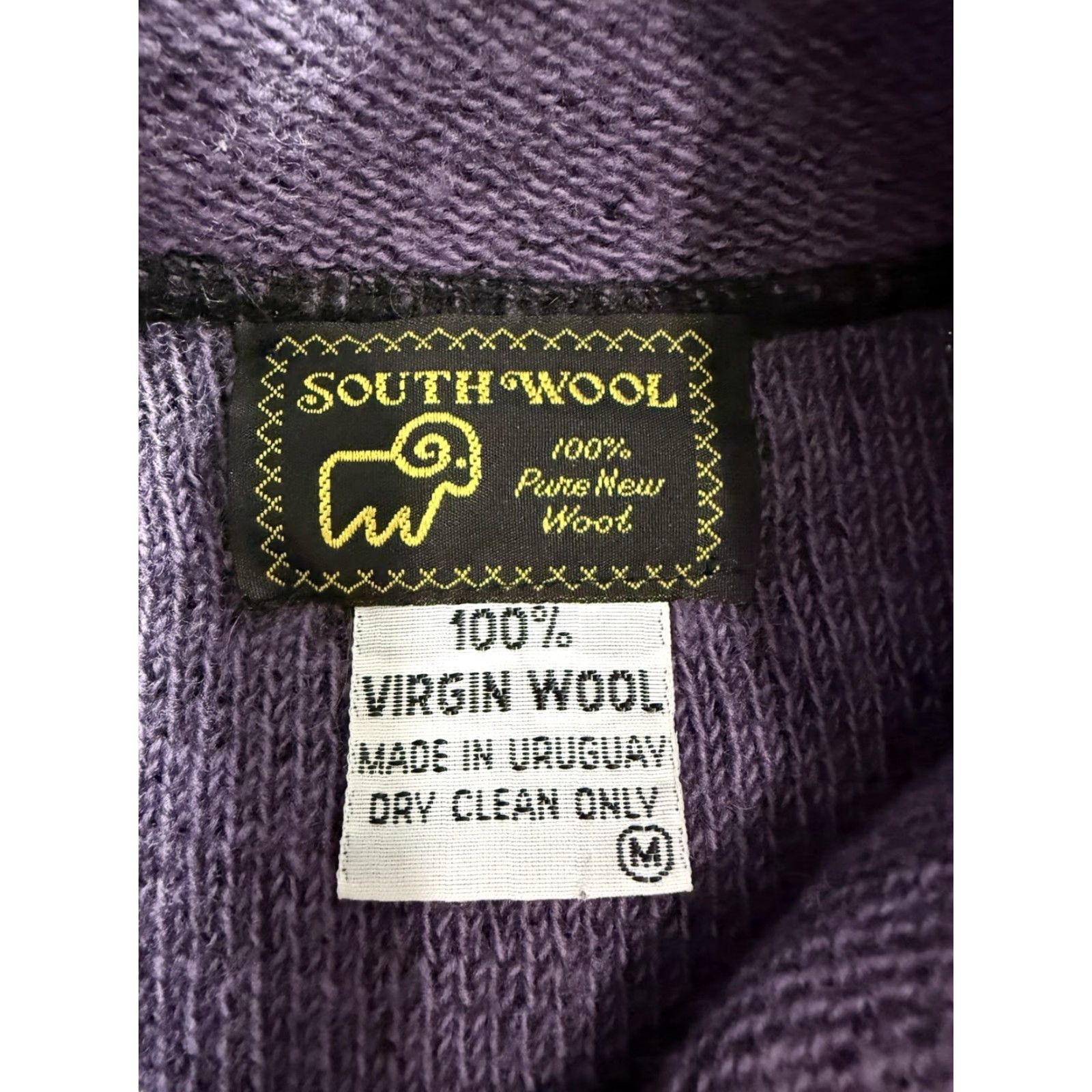 Vintage South Wool Cardigan Sweater Button Front Medium Purple Gray Wool Knit Solid Long Sleeve Womens Size M / US 6-8 / IT 42-44 - 3 Thumbnail