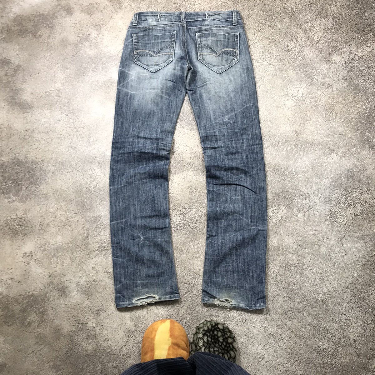 Vintage Vintage Y2K Distressed Flared Jeans Grunge Skate Baggy 31 Size 31" - 3 Thumbnail