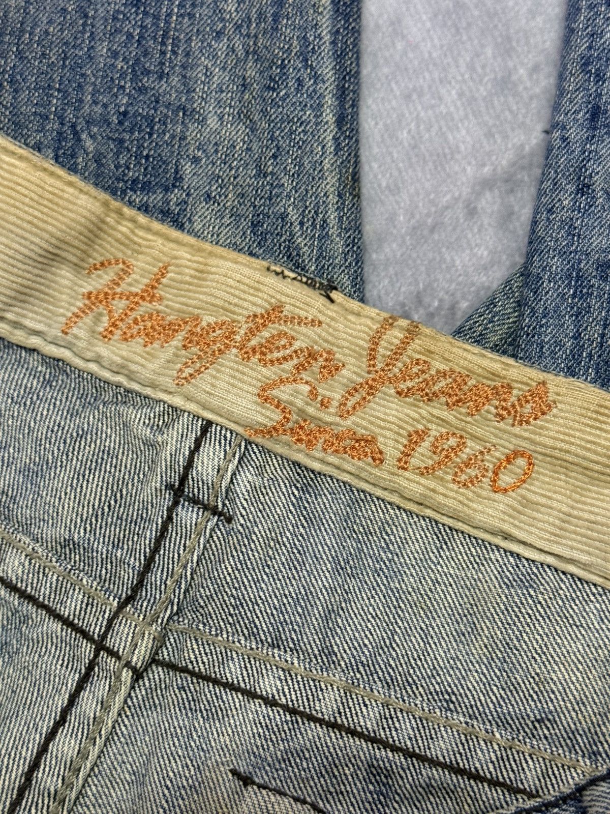 Japanese Brand Hang Ten Tribal Pocket Mud Wash Wide Leg Flared Jeans Size US 30 / EU 46 - 22 Thumbnail