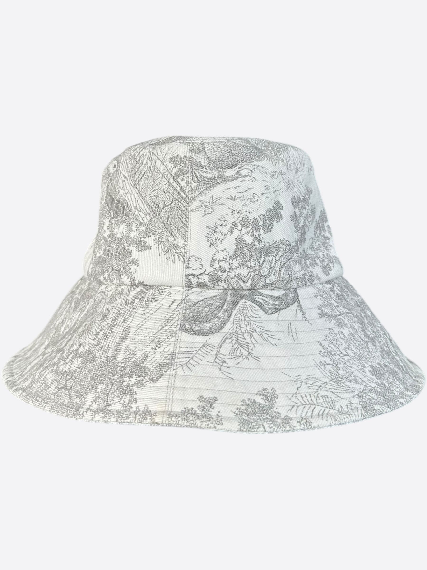 Dior Dior White & Grey Toile de Jouy Bucket Hat Size ONE SIZE - 2 Thumbnail