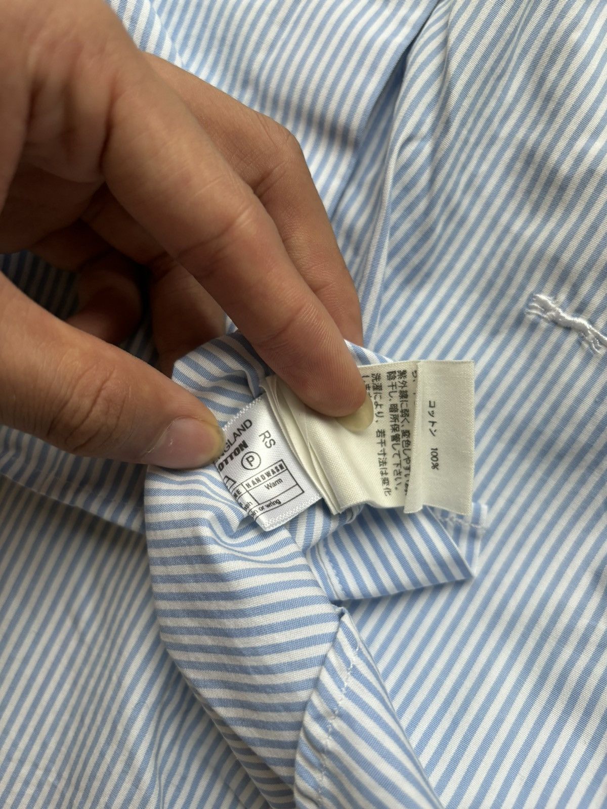 E. Tautz E. TAUTZ Savile Row Stripe Button Up Down Shirt Size US L / EU 52-54 / 3 - 9 Thumbnail