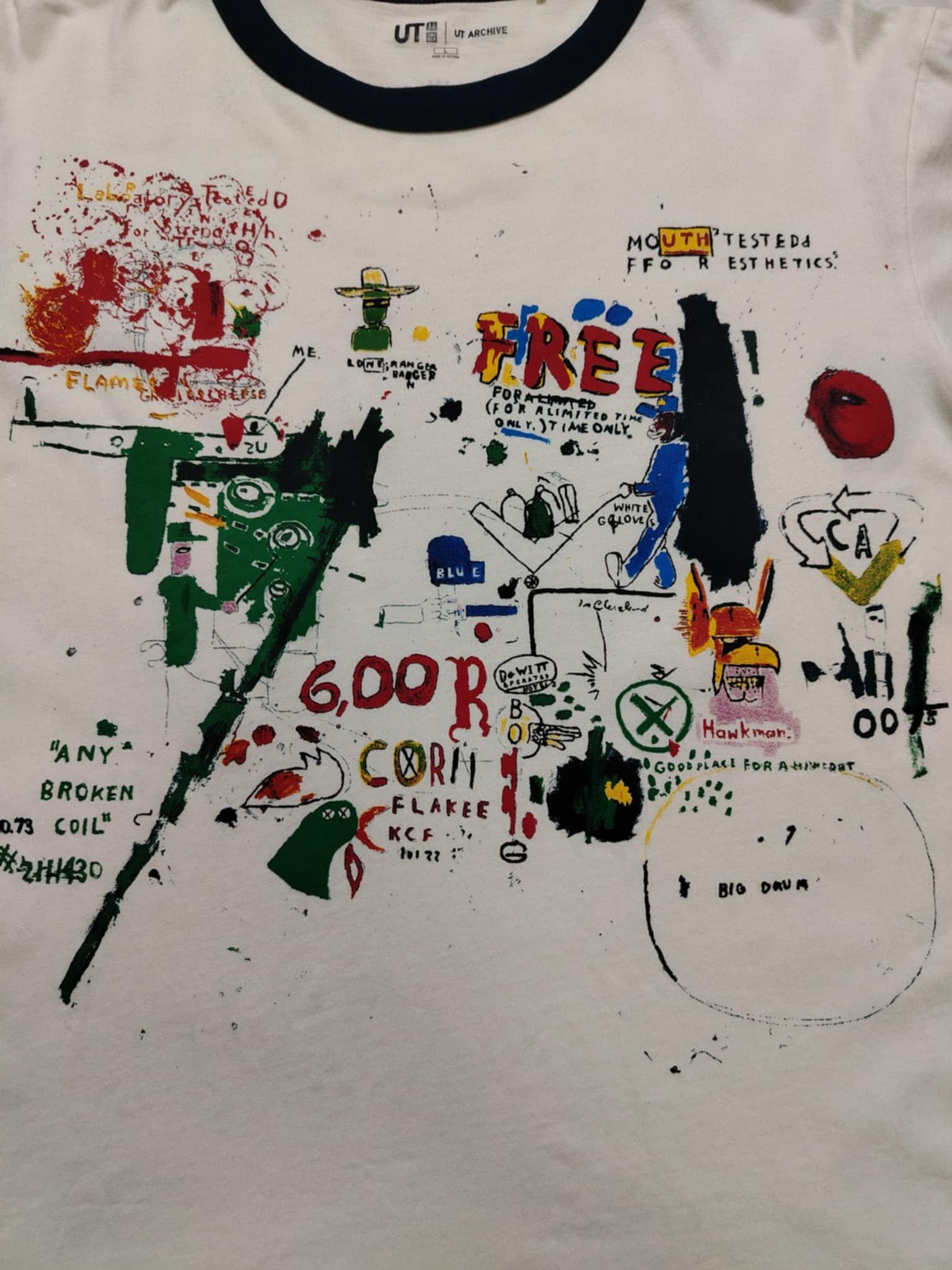 Uniqlo UT Archive Jean-Michel Basquiat Graphic Ringer T-Shirt Size US L / EU 52-54 / 3 - 1 Thumbnail