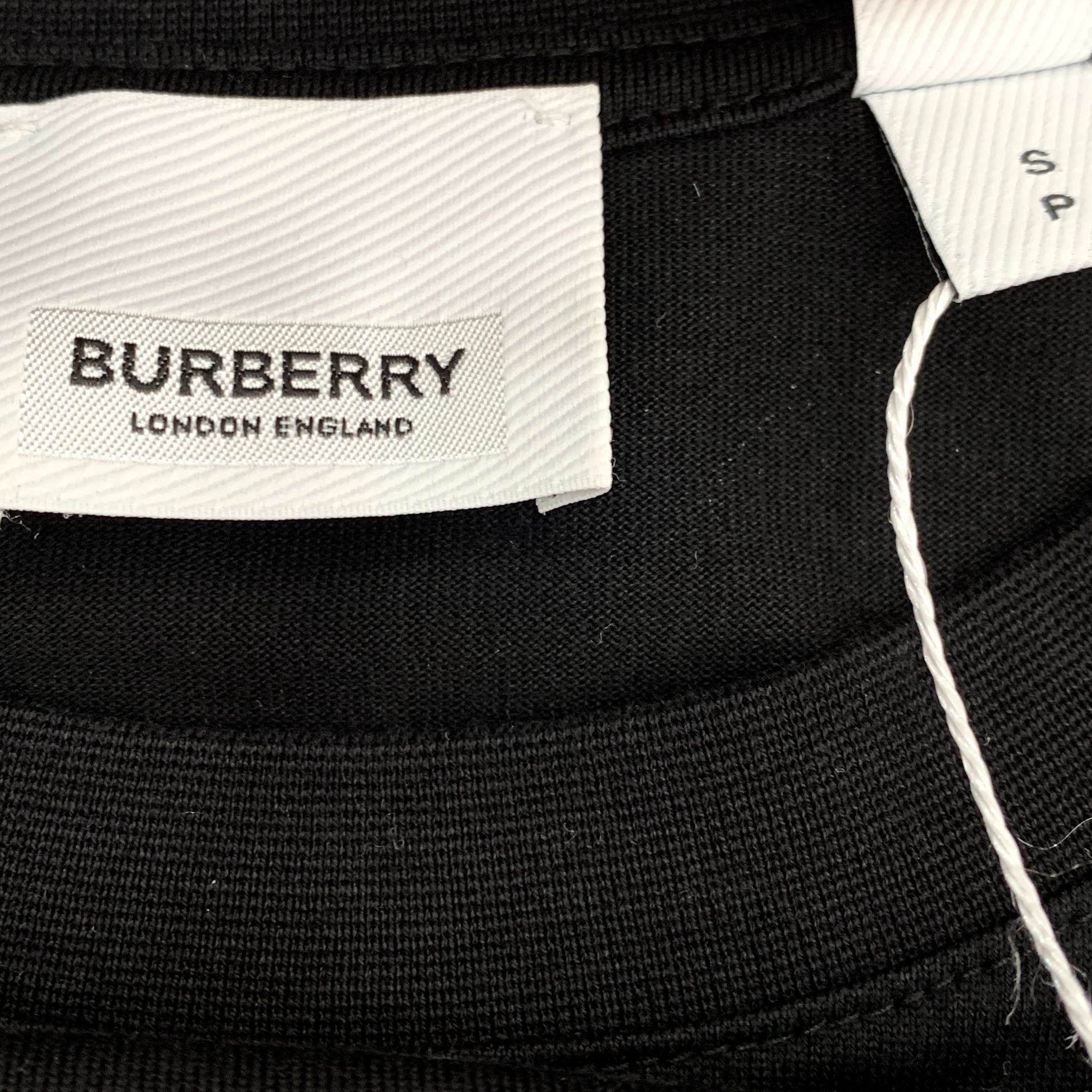 Burberry Burberry Black Cotton Round Neck Short Sleeve T-Shirt W/ Fla Size S / US 4 / IT 40 - 2 Thumbnail