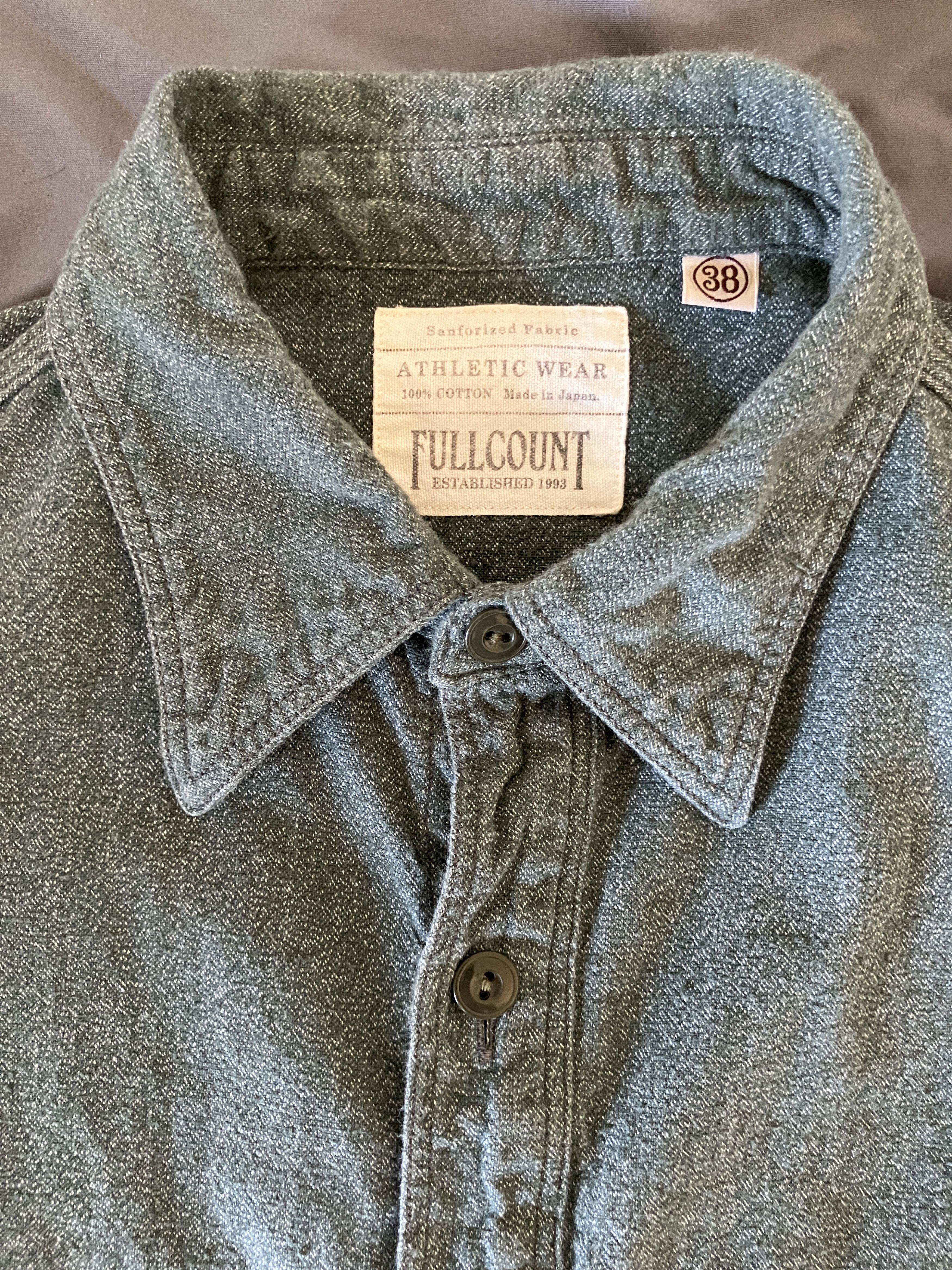 Full Count & Co. 4058 covert chambray work shirt Size US M / EU 48-50 / 2 - 3 Thumbnail