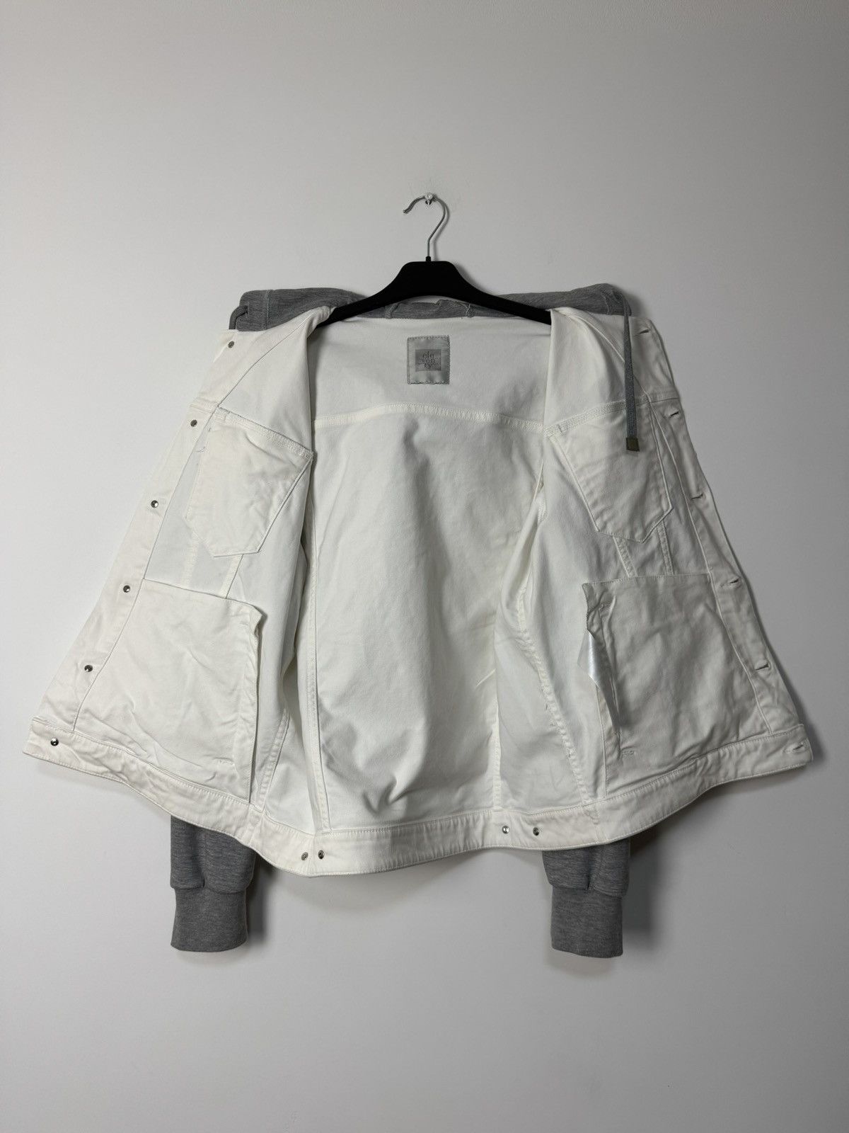 Eleventy Eleventy Denim Hoodie Jacket White/Gray Luxury Designer Size US M / EU 48-50 / 2 - 11 Thumbnail