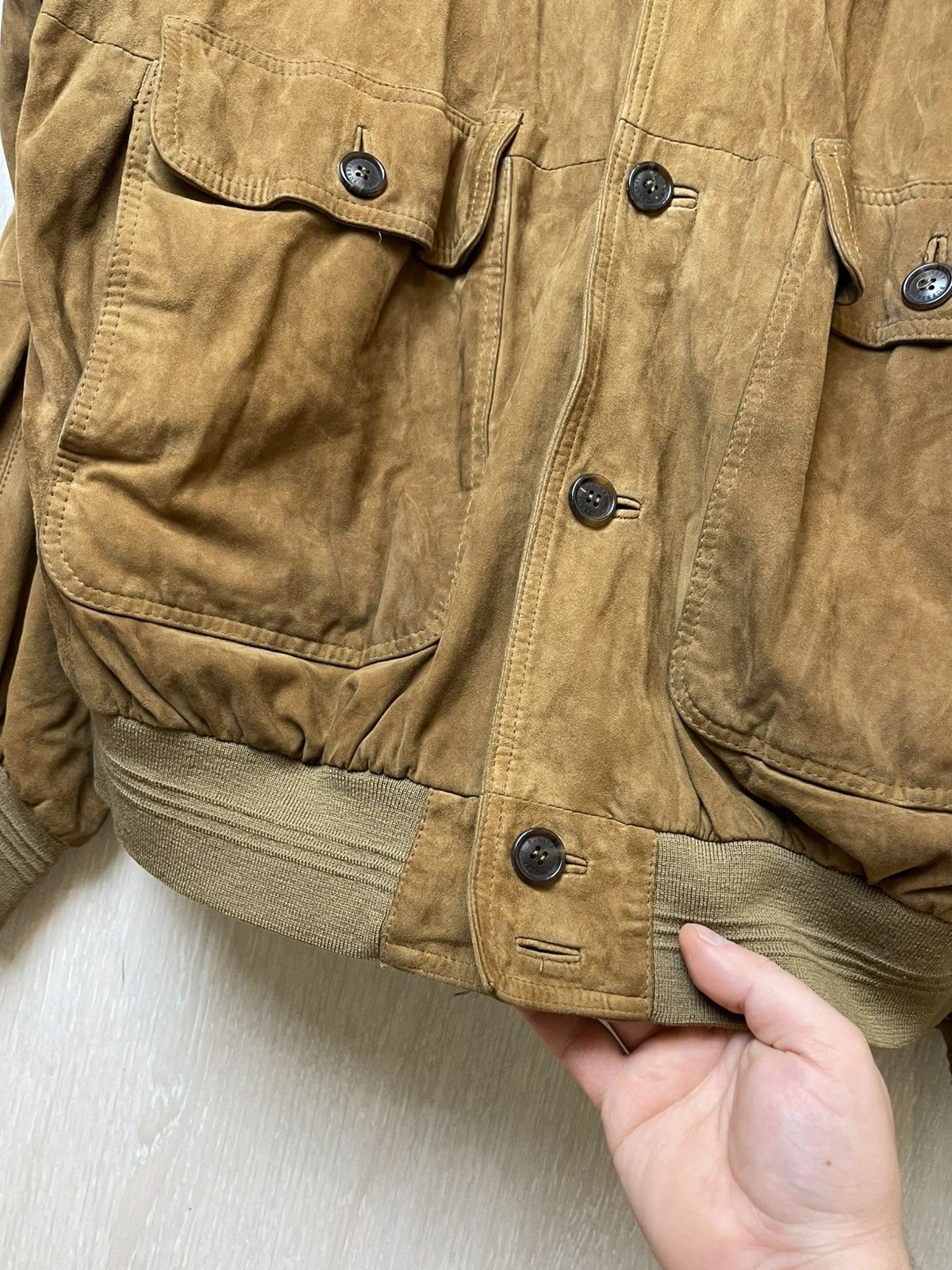 Burberry Vintage Burberry Leather Bomber Jacket Size US XL / EU 56 / 4 - 9 Thumbnail