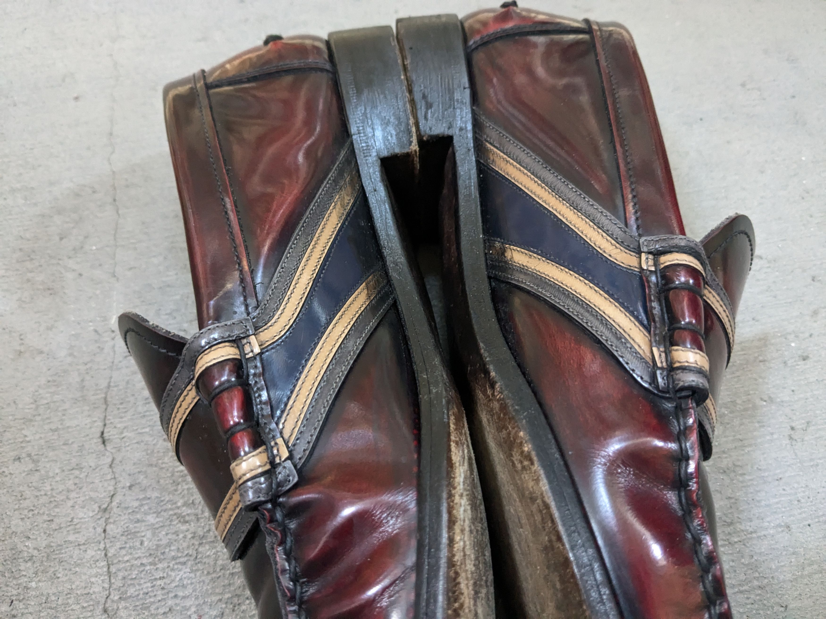 Prada Prada Loafers Red Leather 10.5 Black Slip Ons Italy Size US 10.5 / EU 43-44 - 12 Thumbnail