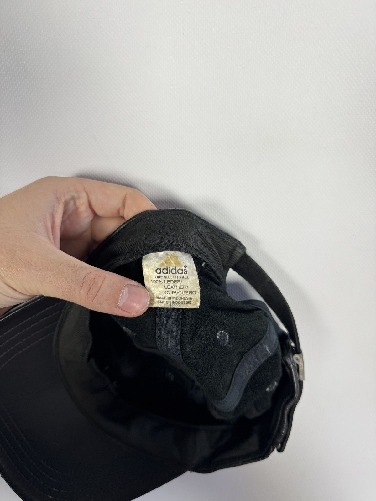 Adidas Rare Vintage 90s Adidas Black Leather Baseball Cap One Size Size ONE SIZE - 8 Thumbnail