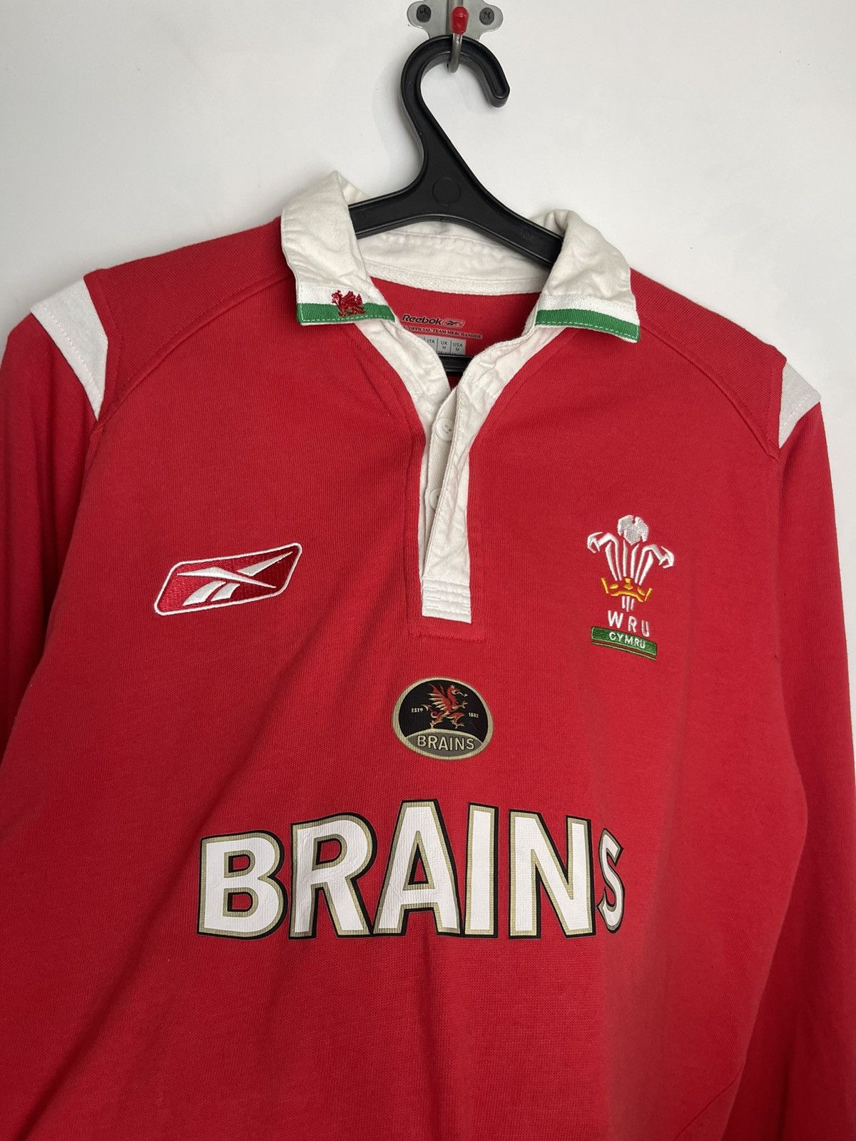Reebok × Vintage Reebok Wales Brains W.R.U 125 Years Jersey Shirt Men’s Sz M Size US M / EU 48-50 / 2 - 3 Thumbnail