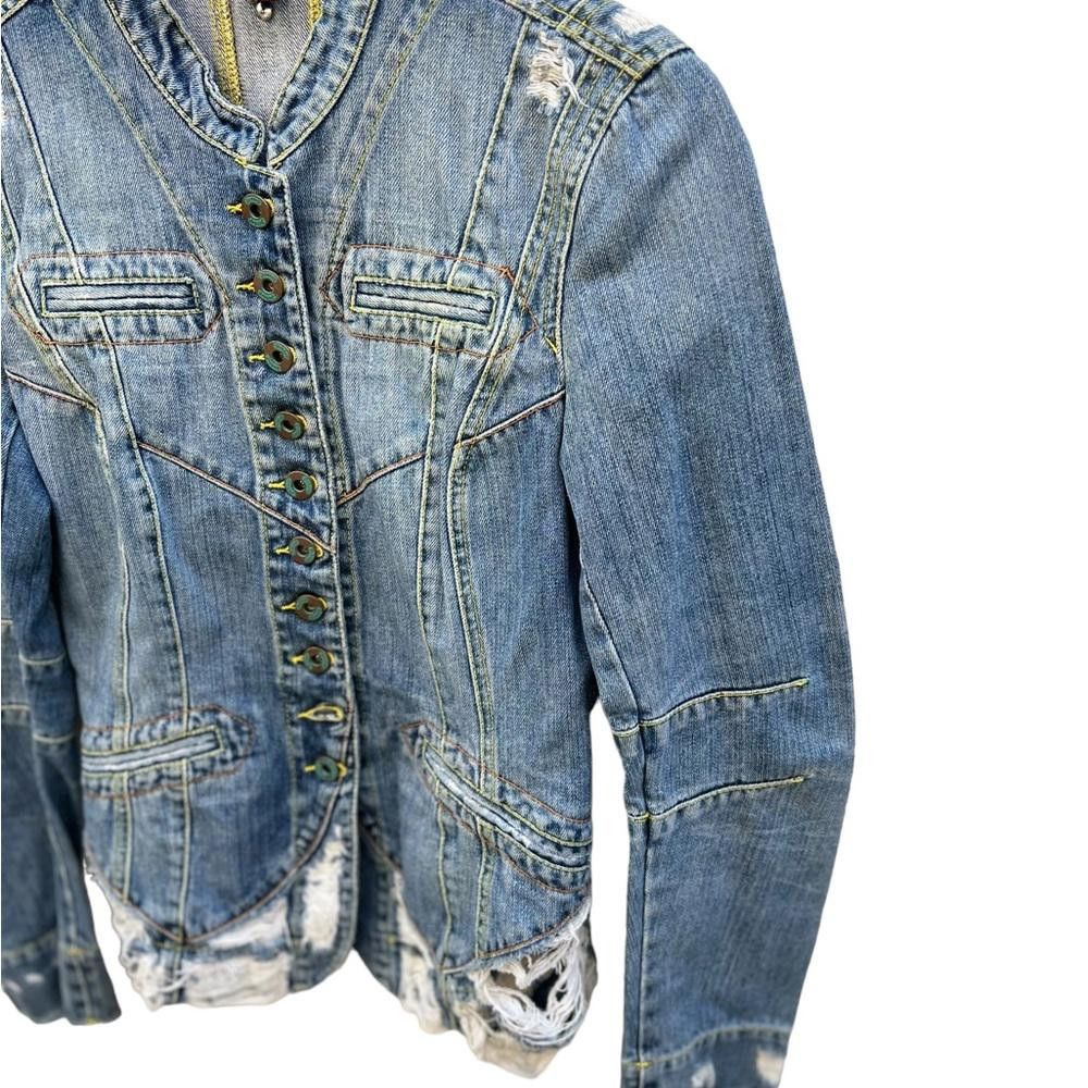 Dondup Dondup Made in Italy Distressed Jeans Jacket Size Medium Size M / US 6-8 / IT 42-44 - 3 Thumbnail