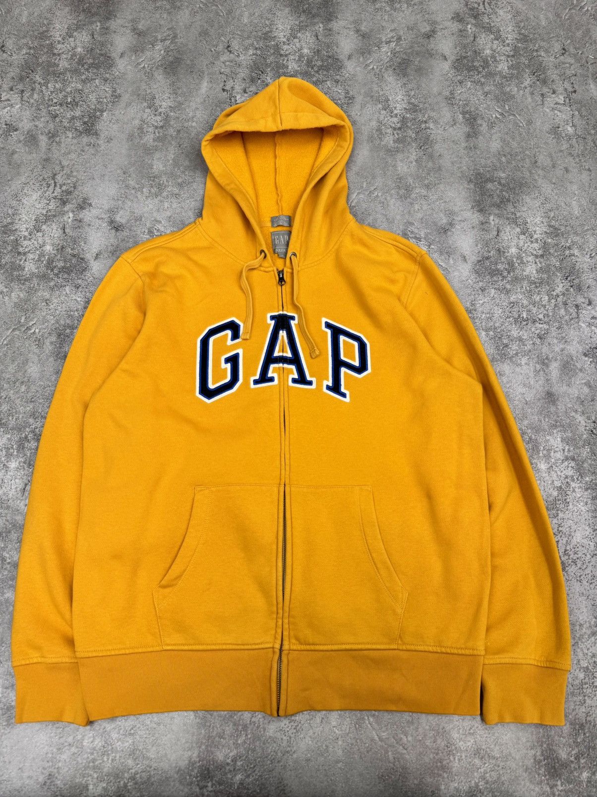 Gap GAP Men Cotton Zip Hoodie Yellow Size M Size US M / EU 48-50 / 2 - 1 Thumbnail