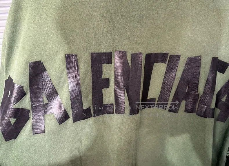 Balenciaga Balenciaga Green Tape Short Sleeve T-shirt. Size US L / EU 52-54 / 3 - 2 Thumbnail