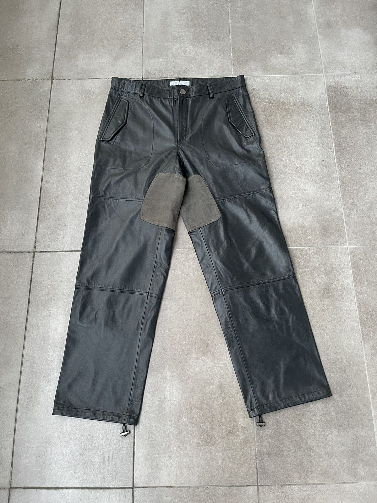 Leather !DS! SS23 Studio ID Suede Patch Leather Moto Trousers Size US 34 / EU 50 - 9 Thumbnail