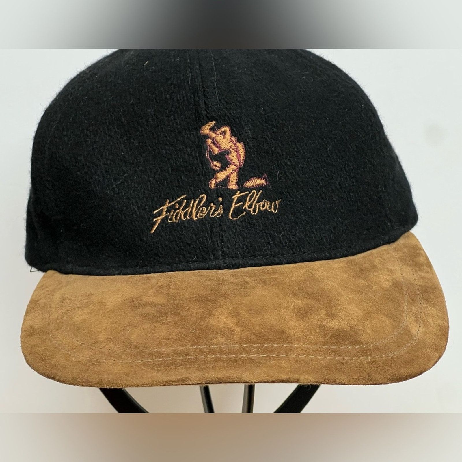 Vintage VINTAGE Fiddlers Elbow Wool Leather Hat Strap Back Golf Size ONE SIZE - 2 Thumbnail