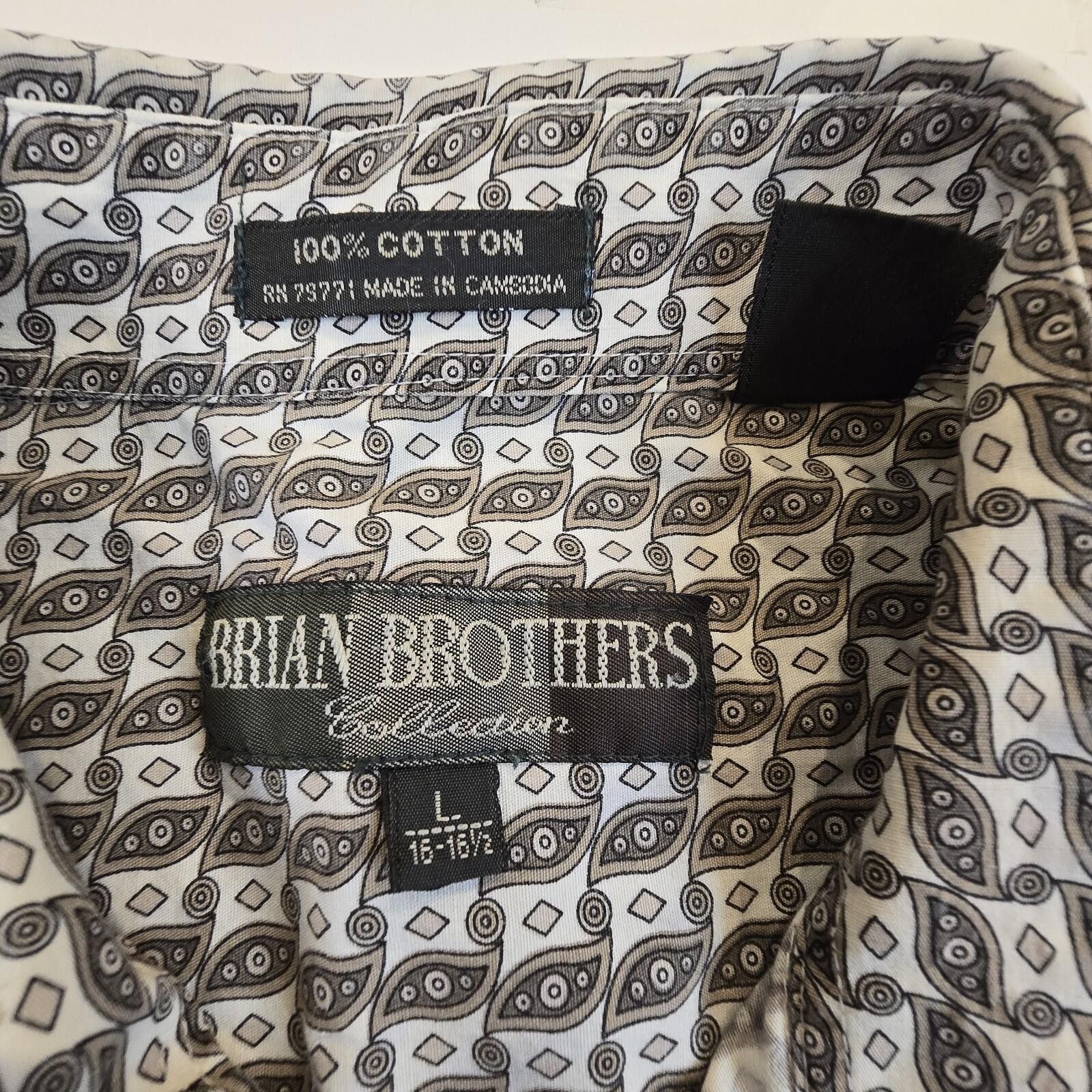 Other Vintage Brian Brothers Mens Size L Brown White Cotton Shirt Size US M / EU 48-50 / 2 - 3 Thumbnail